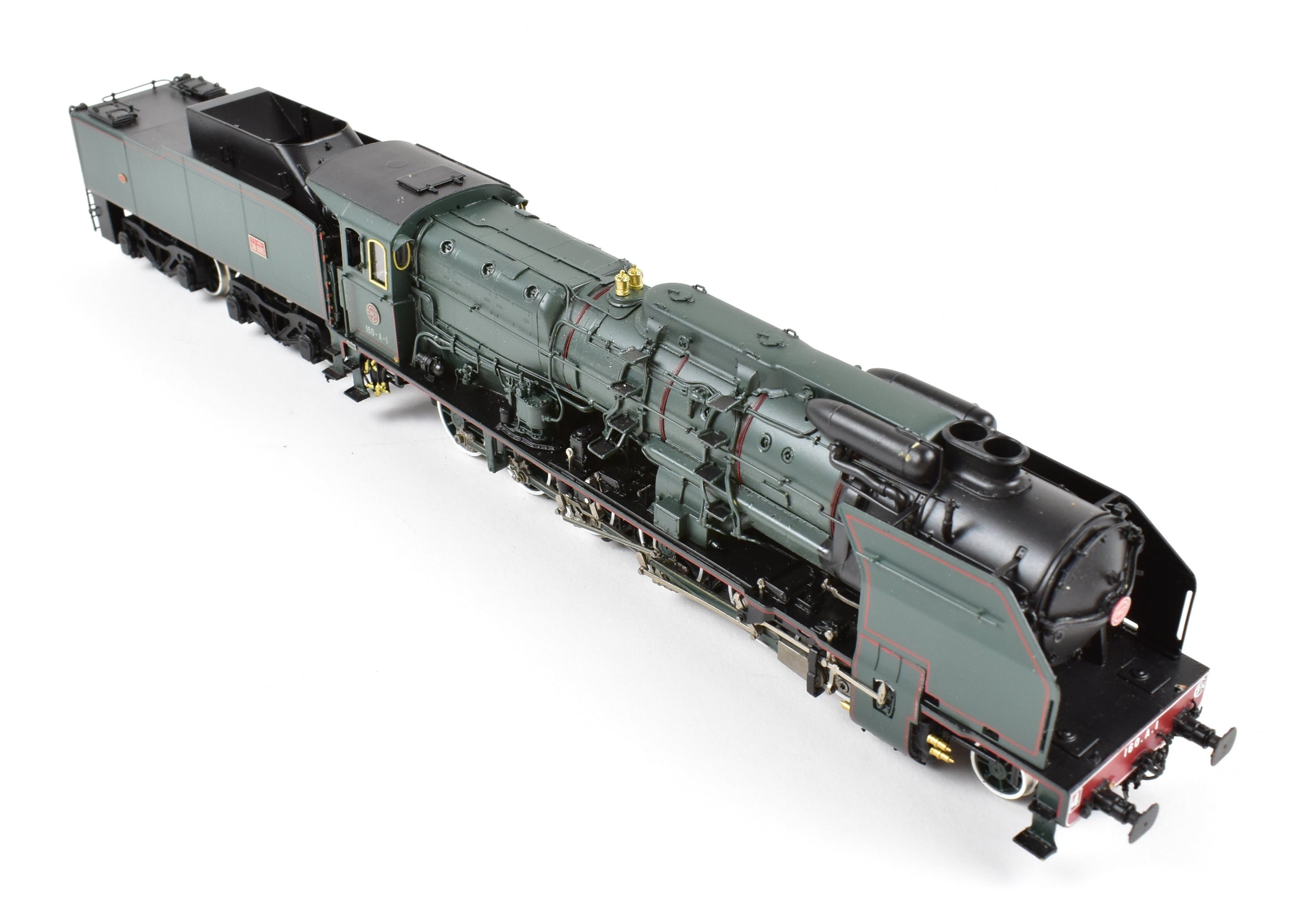 HO Scale Brass Micro - Metakit SNCF 2 - 12 - 0 Heavy Freight 160 - A FP Green Model
