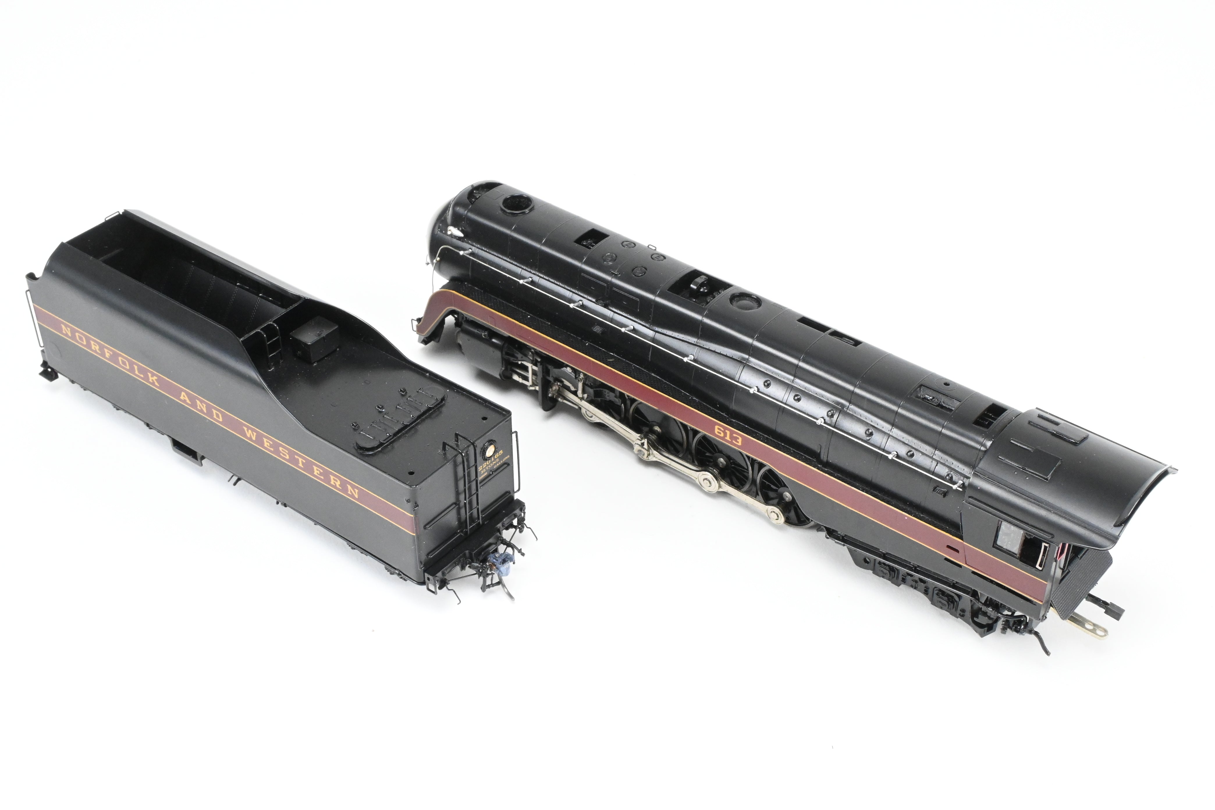 HO Scale Brass Steam Locomotive Model - Overland Models, Inc. Norfolk & Western Class “J” 4-8-4 Streamlined As Built, Factory-Painted FP #613