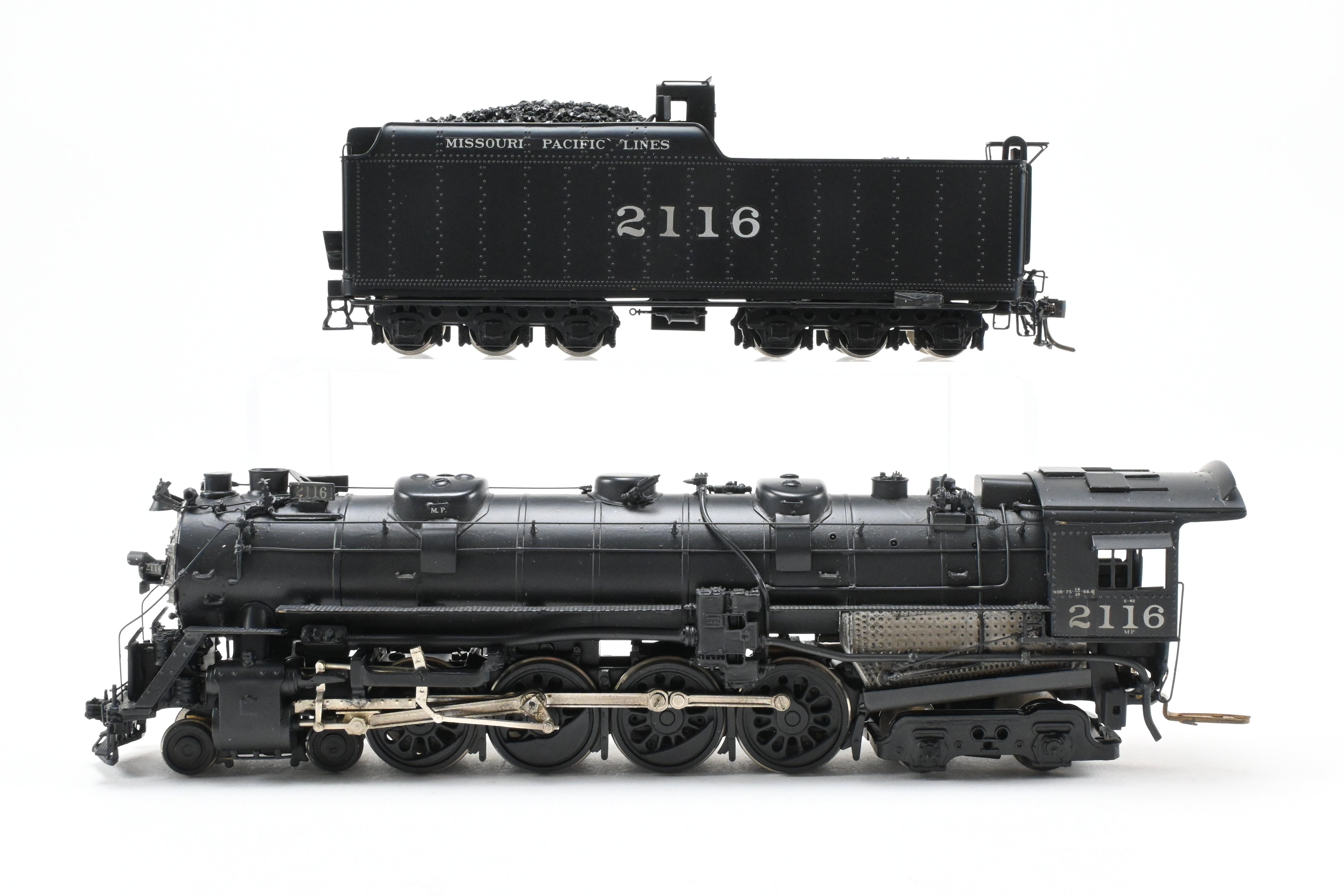 HO Scale Custom-Built Brass Model Train: Missouri Pacific 2100 Series 4-8-4 Locomotive, Custom Painted as No. 2116, One-of-a-Kind Creation by Joe G. Collias
