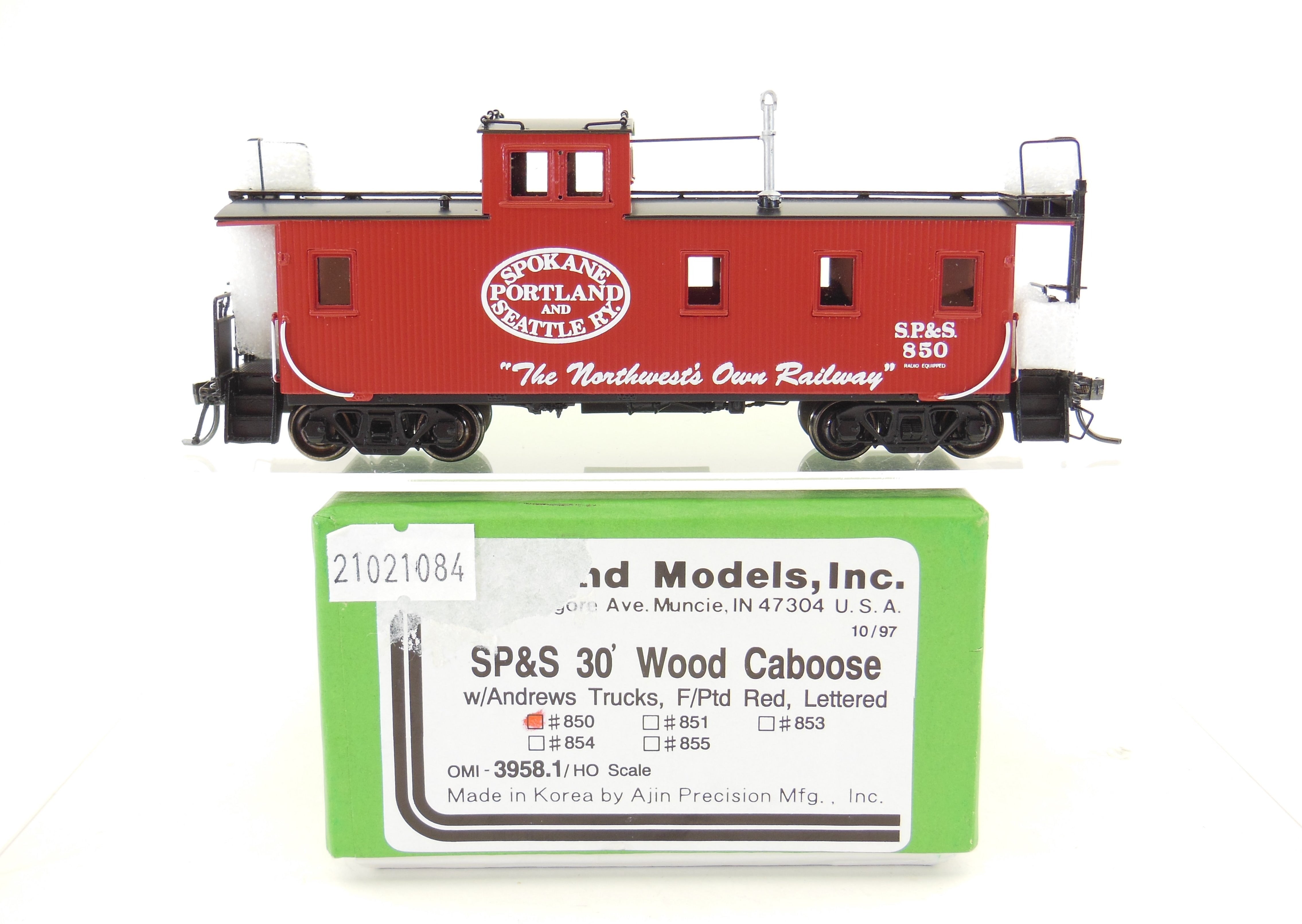 HO Brass OMI SP&S 30' Wood Caboose FP #850 by Overland Models, Inc.