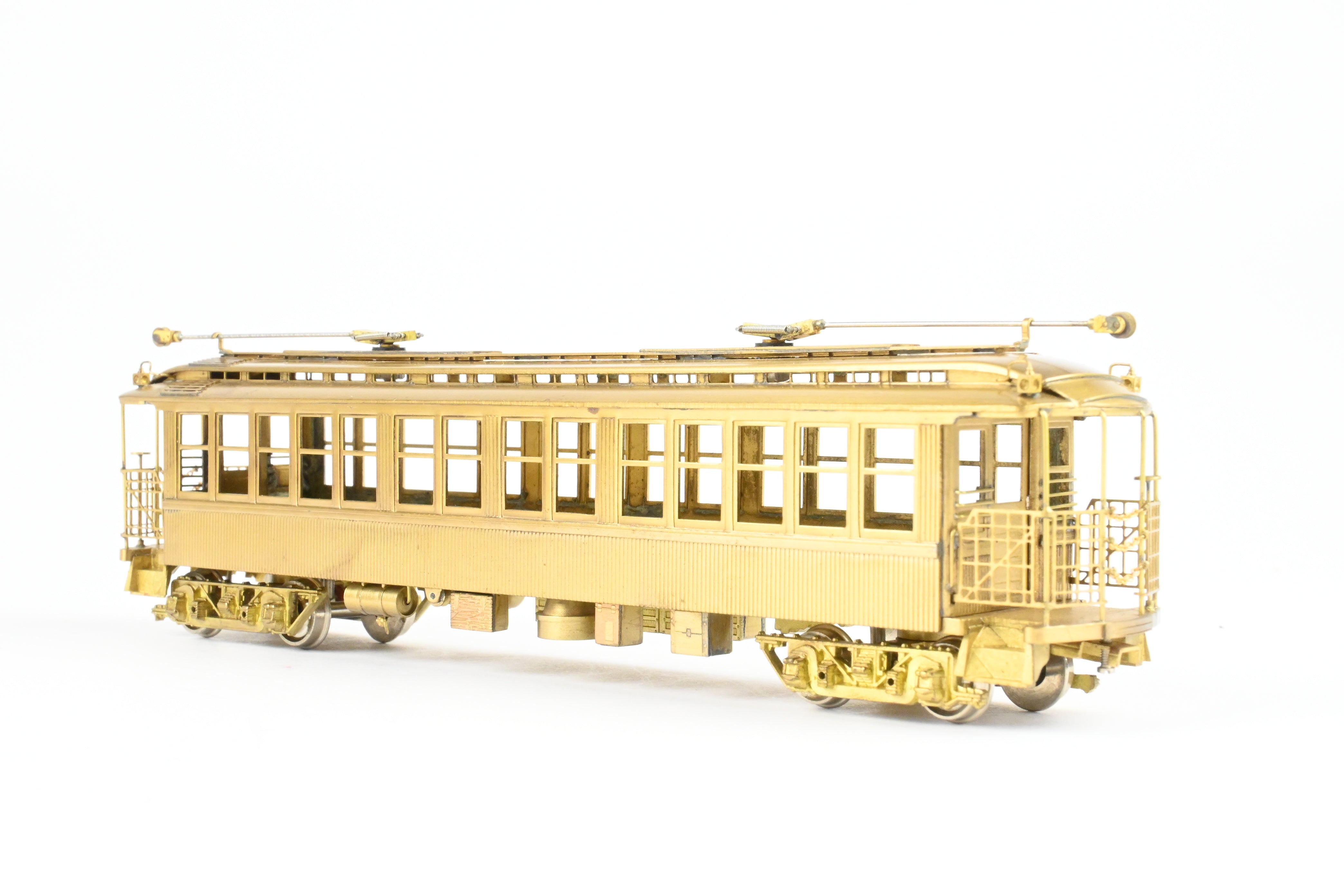 High - Quality HO Scale Brass Model Train Set by WP Car Corp. - Brooklyn Rapid Transit/Brooklyn Union Elevated 1200 Equipped with Trolley Poles