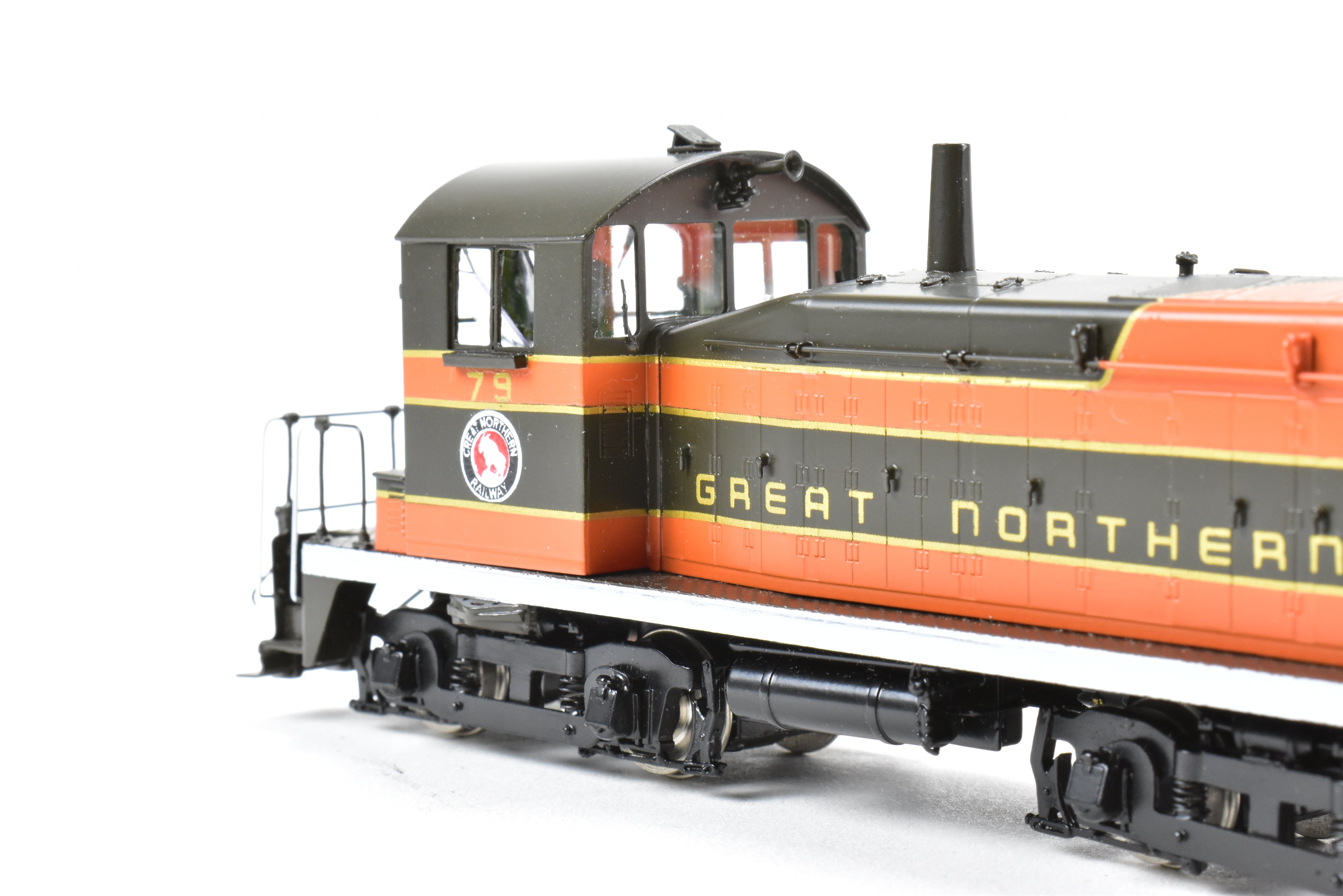 HO Scale Brass Precision Scale Co. (PSC) Model of Great Northern EMC/EMD SW-1 Phase III Intermediate Locomotive #79 by Iron Horse