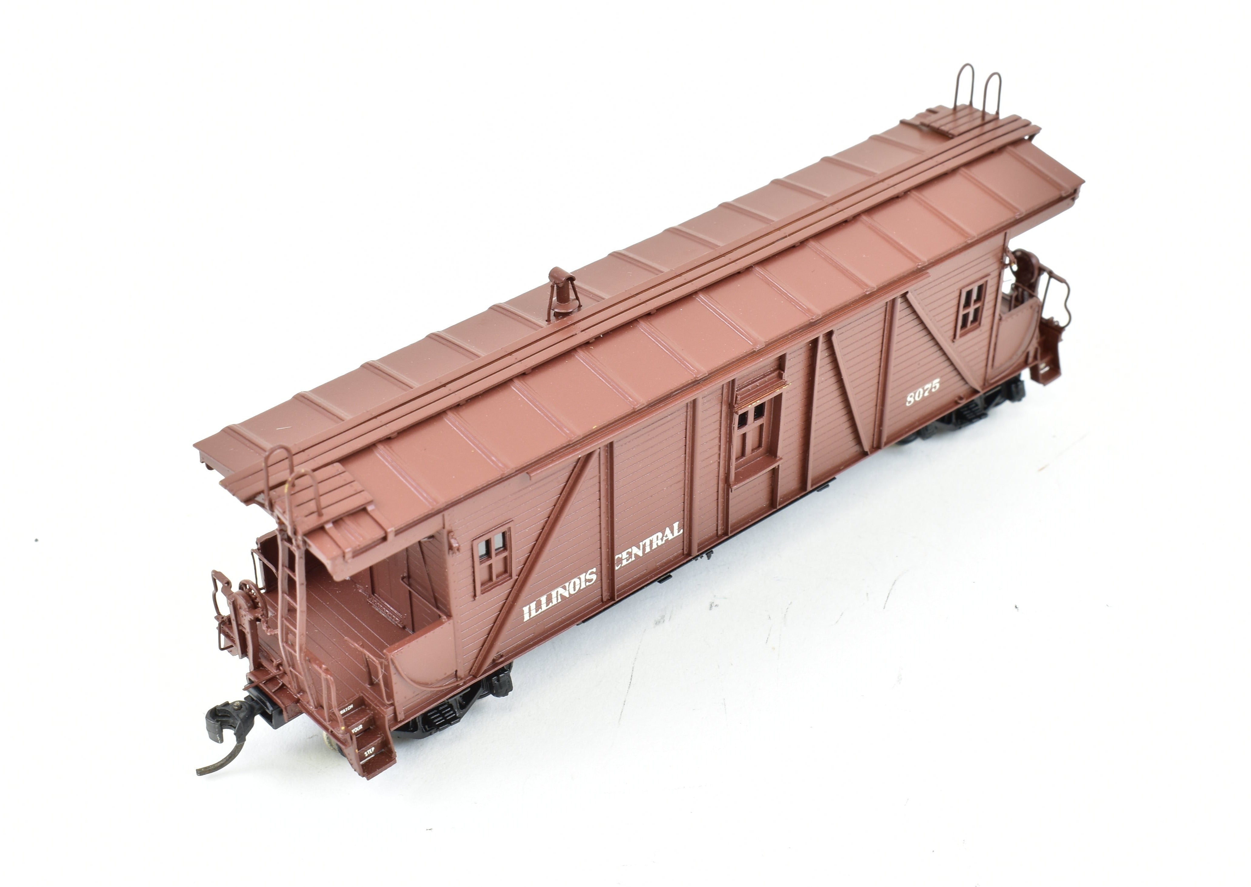 HO Scale Brass OMI Illinois Central OSB Wood Caboose, Professionally Painted