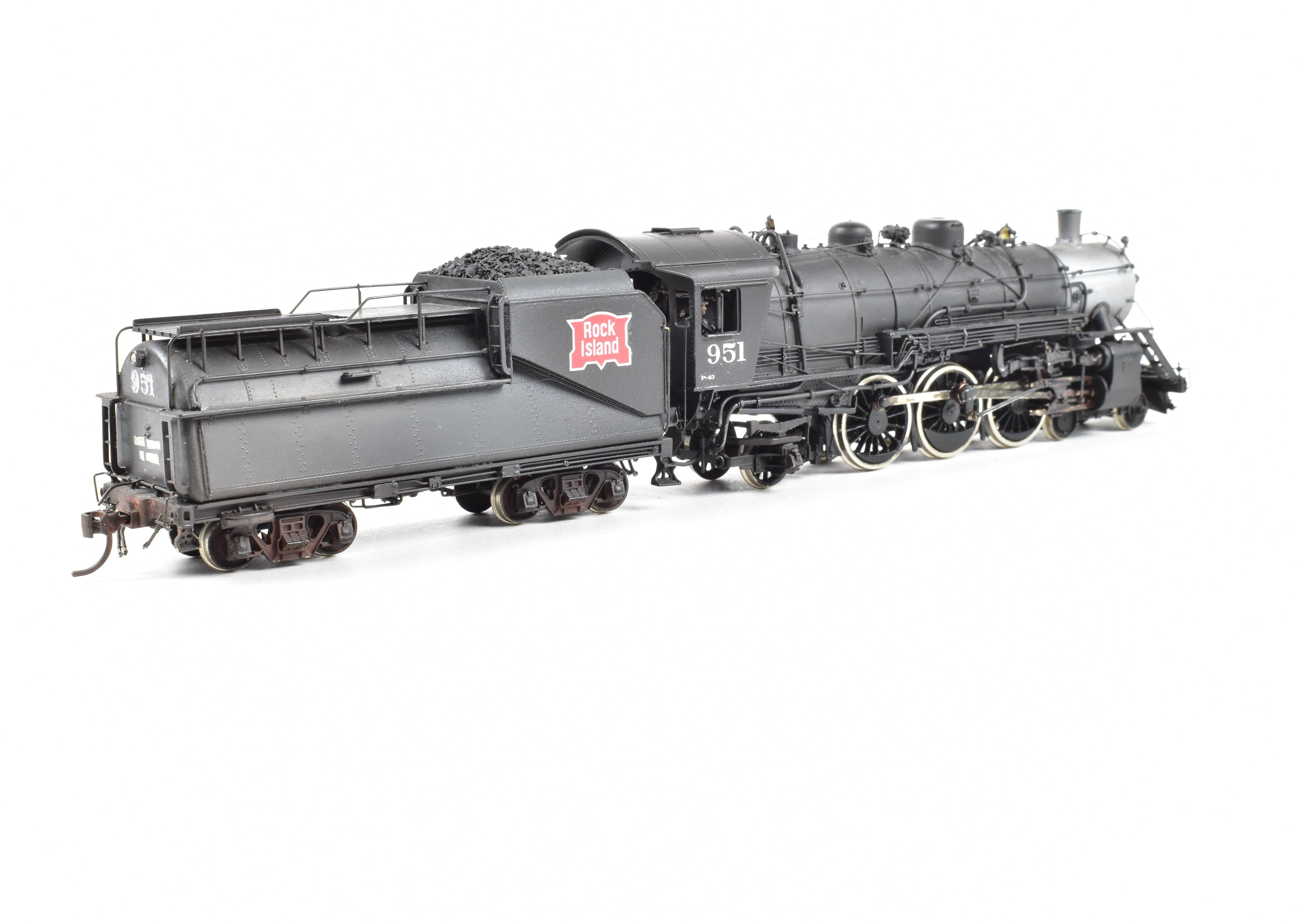HO Scale Brass Model Train - Overland Models CRI&P Rock Island P-42 4-6-2 Pacific Steam Locomotive CP #951 Weathered with Authentic Detailing