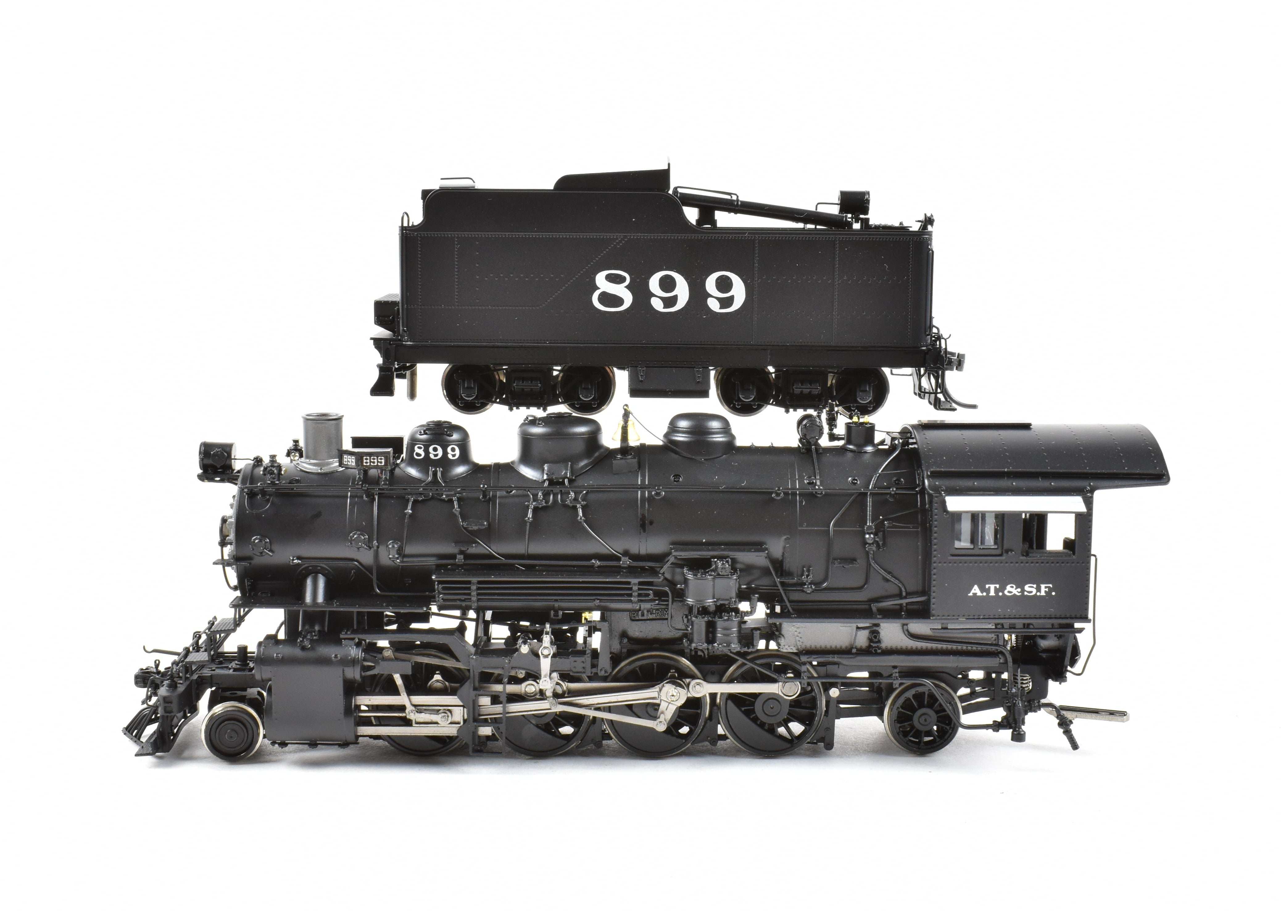 HO Scale Brass Division Point AT&SF 2-8-2 FP #899 with 8500 Gal Coal Tender