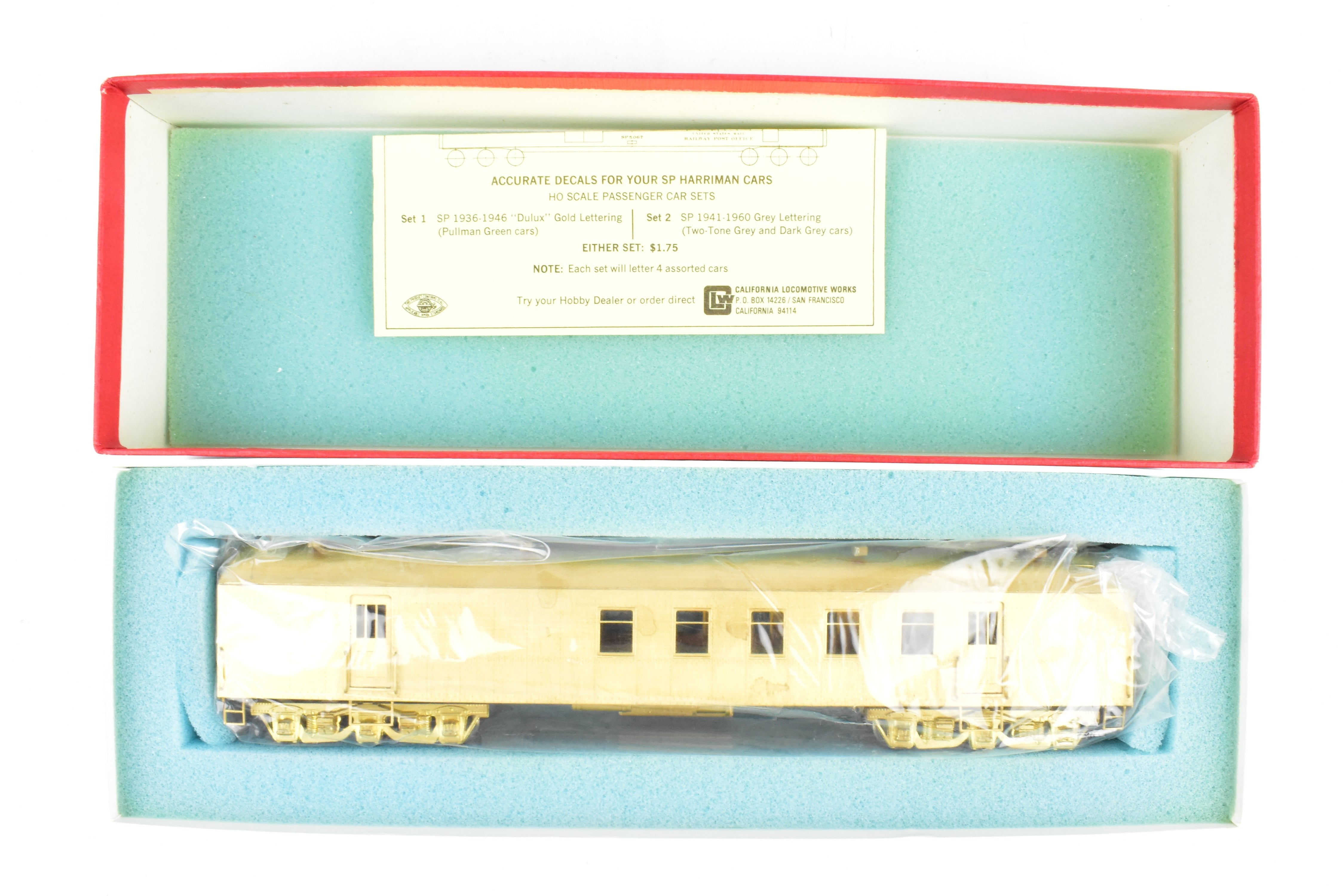 1970s HO Brass Southern Pacific 62' Harriman Railway Post Office Car by Soho & Co.