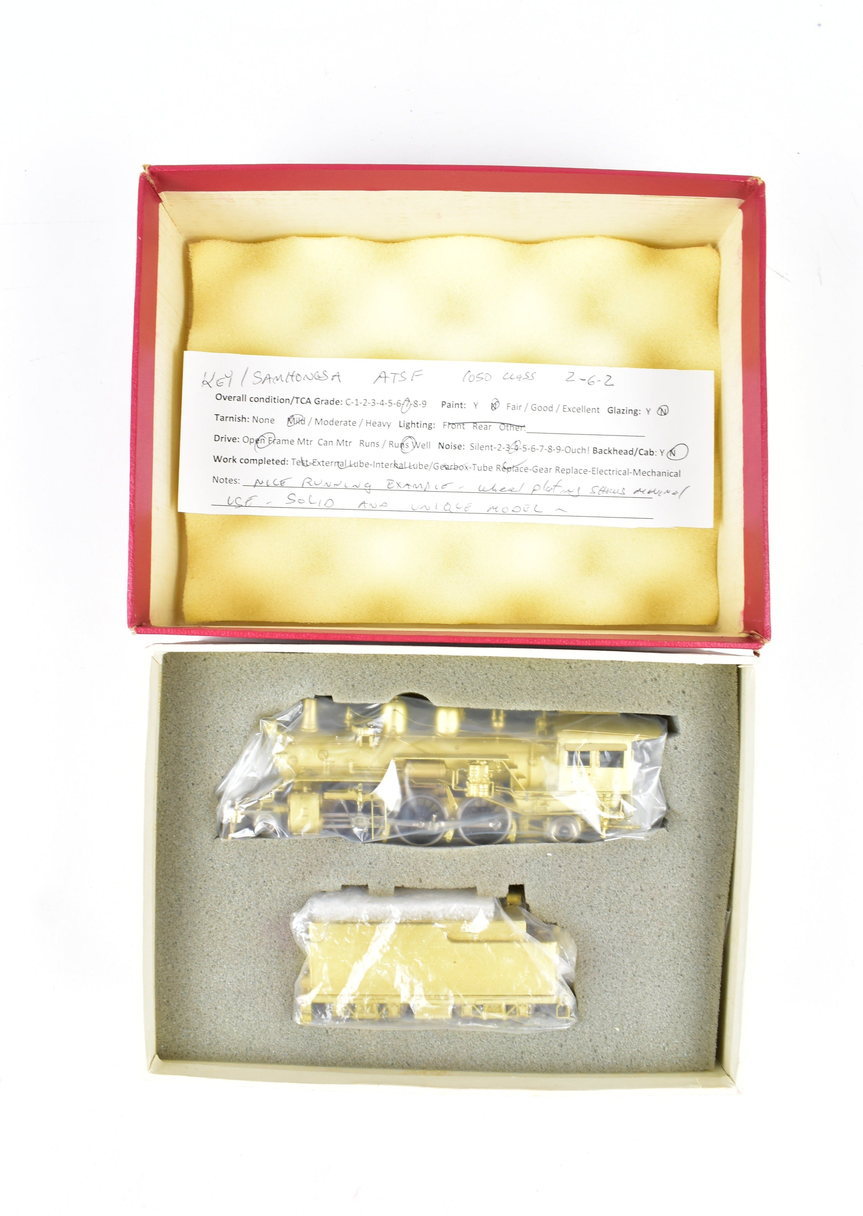 High - Quality HO Scale Brass Key Imports ATSF - Santa Fe 1050 Class 2 - 6 - 2 Prairie Model Train