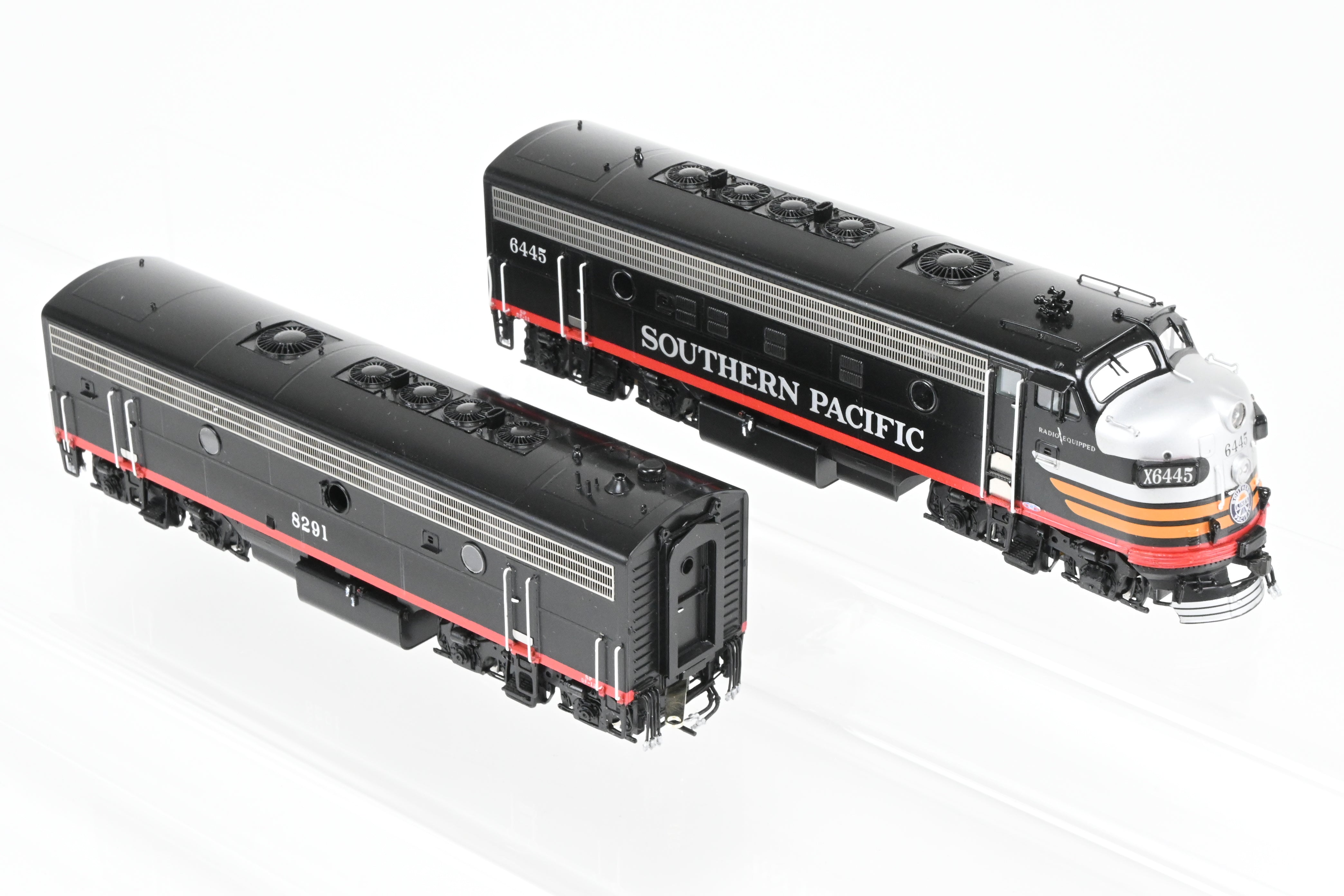 HO Scale Brass EMD FP7A/F7B Set in SP Black Widow Scheme