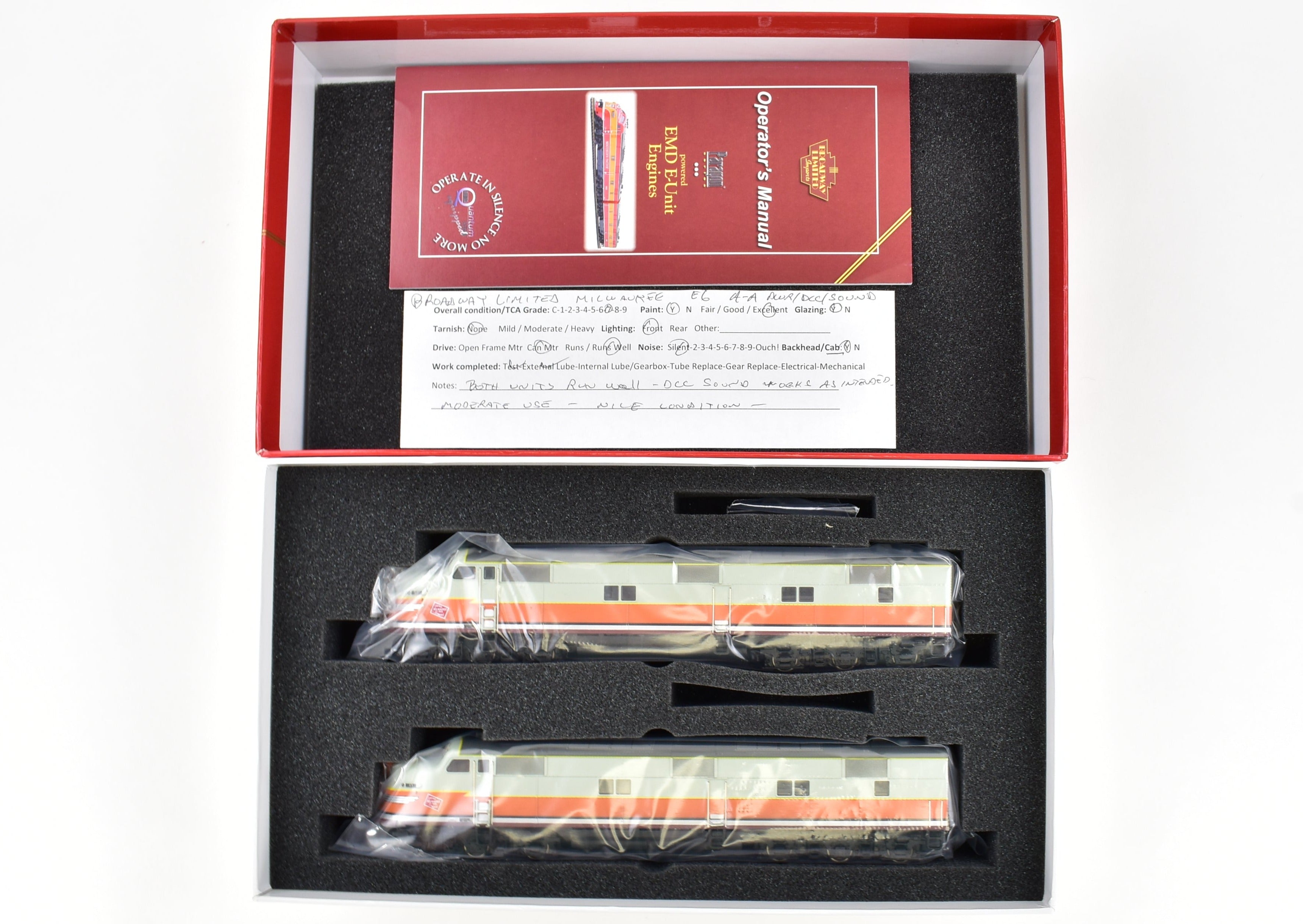 Broadway Limited Imports MILW Milwaukee Road E6A/A Set with QSI DCC, Sound & Spare Parts