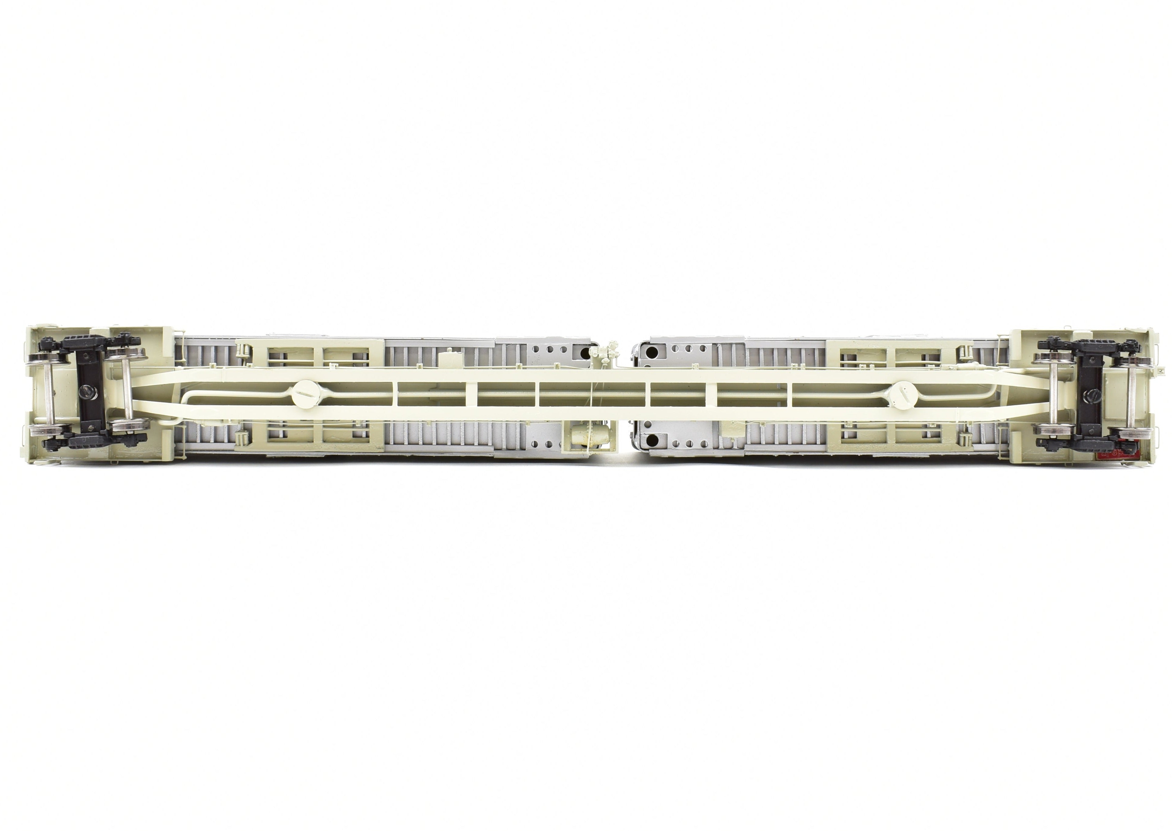 HO Scale Brass NYC - New York Central Flexi - Van Mk II 80' Flat Car with Trailers from Overland Models, Inc. (FP)