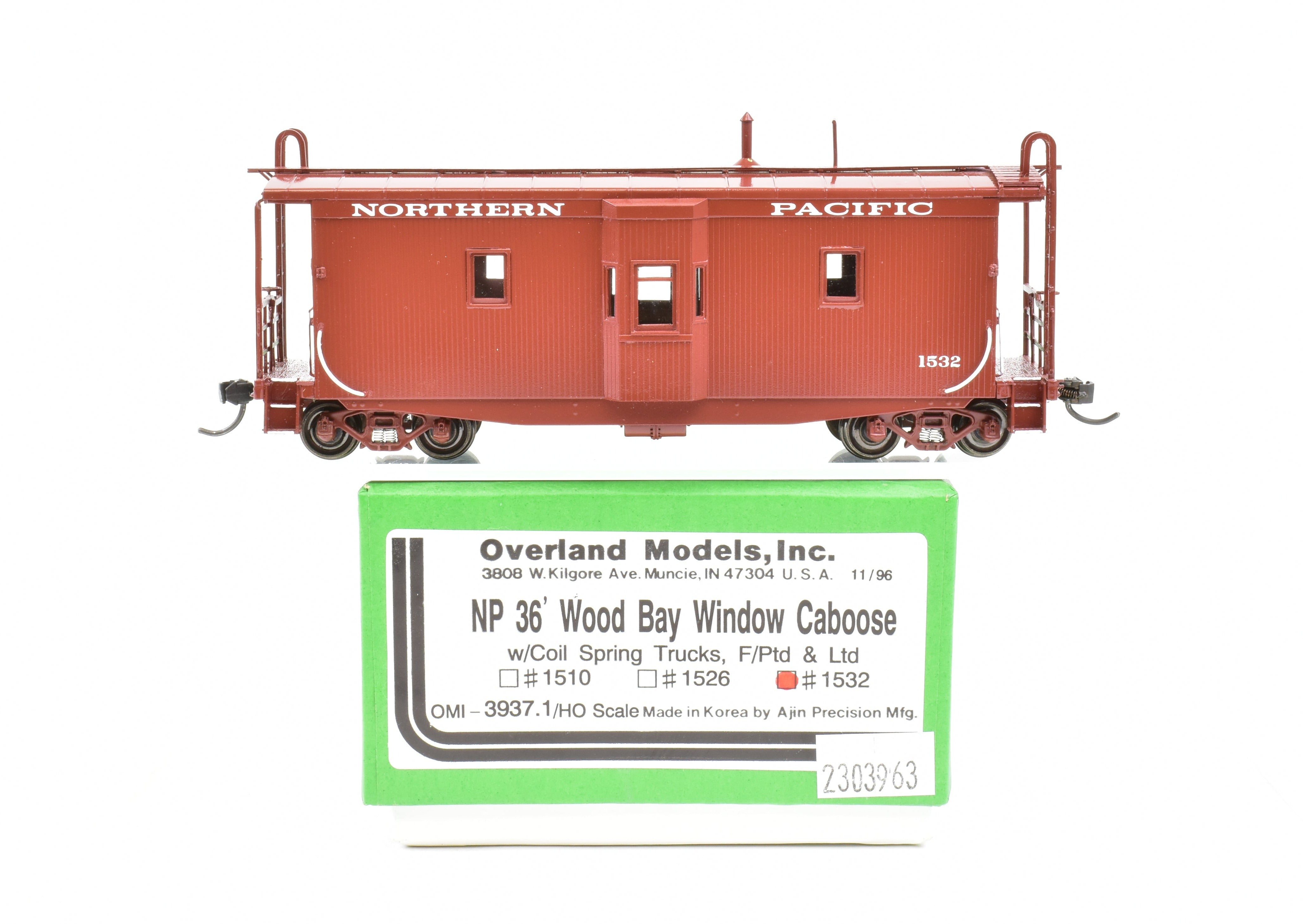 HO Brass OMI NP Northern Pacific Wood Bay Window Caboose Model No. 1532