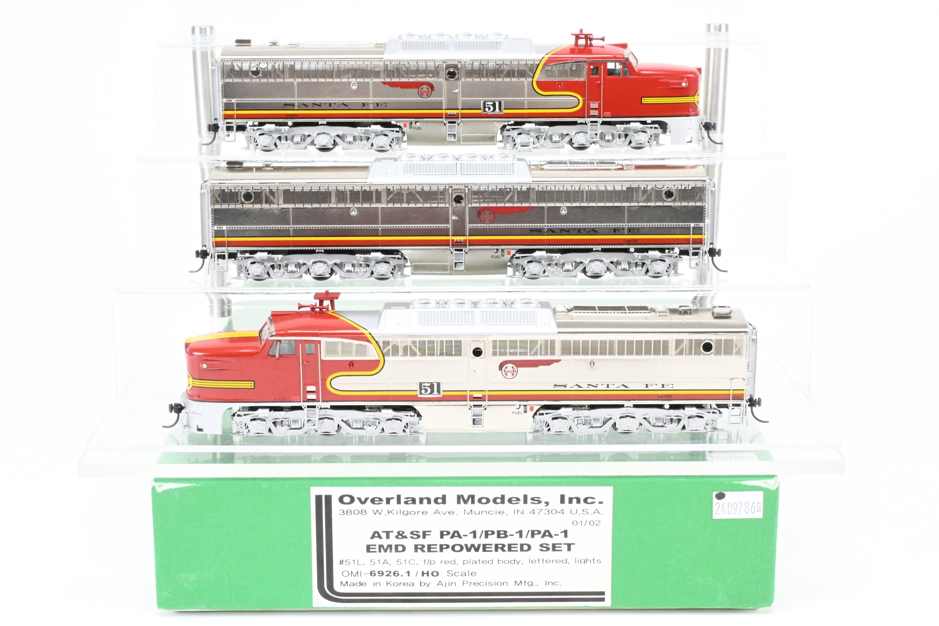 HO Brass OMI AT&SF Santa Fe ALCO PA-1/PB-1/EMD Repowered FP Set #51L/#51A/#51C