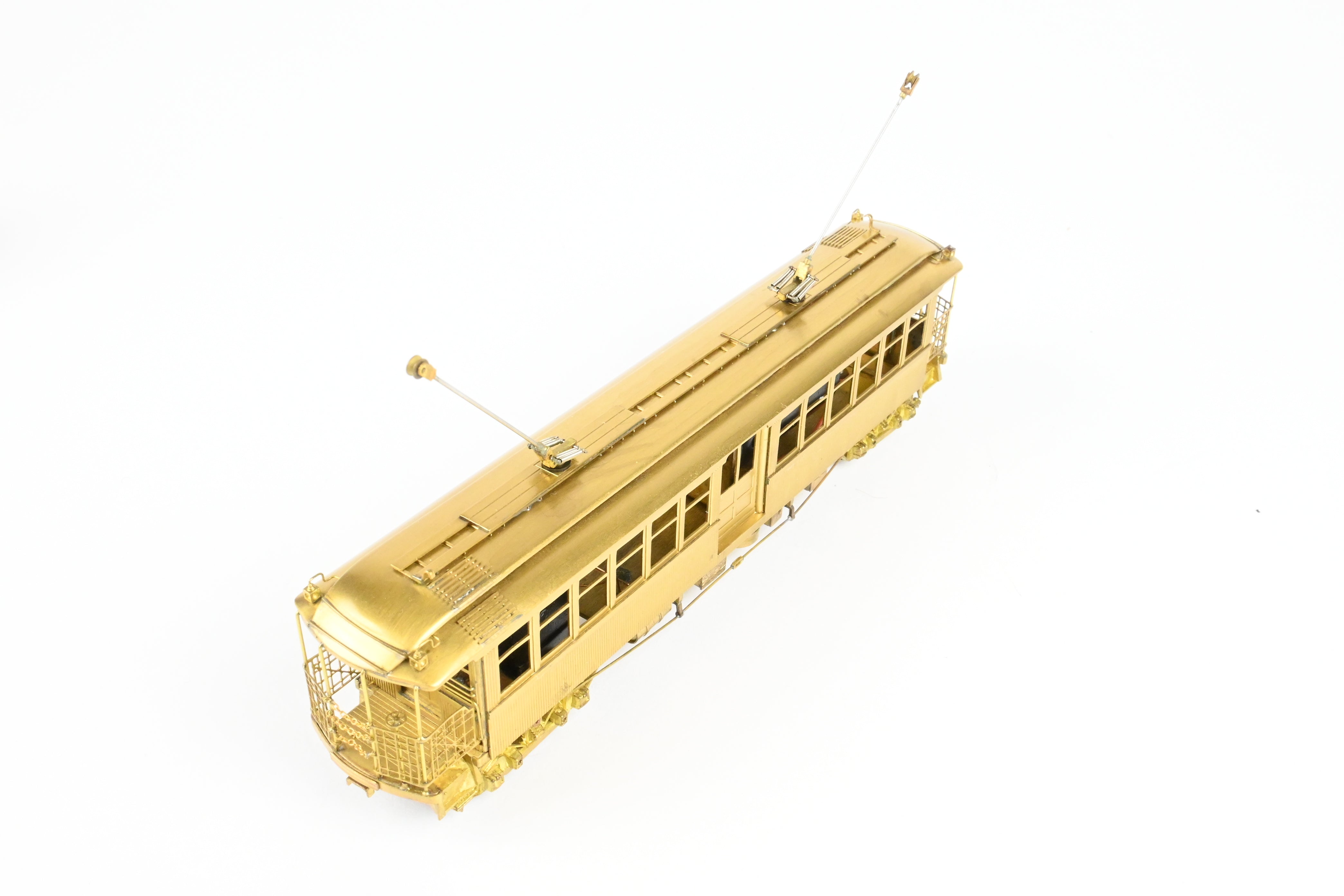 High - Quality HO Scale Brass Model Train Set by WP Car Corp. - Brooklyn Rapid Transit/Brooklyn Union Elevated 1200 Equipped with Trolley Poles