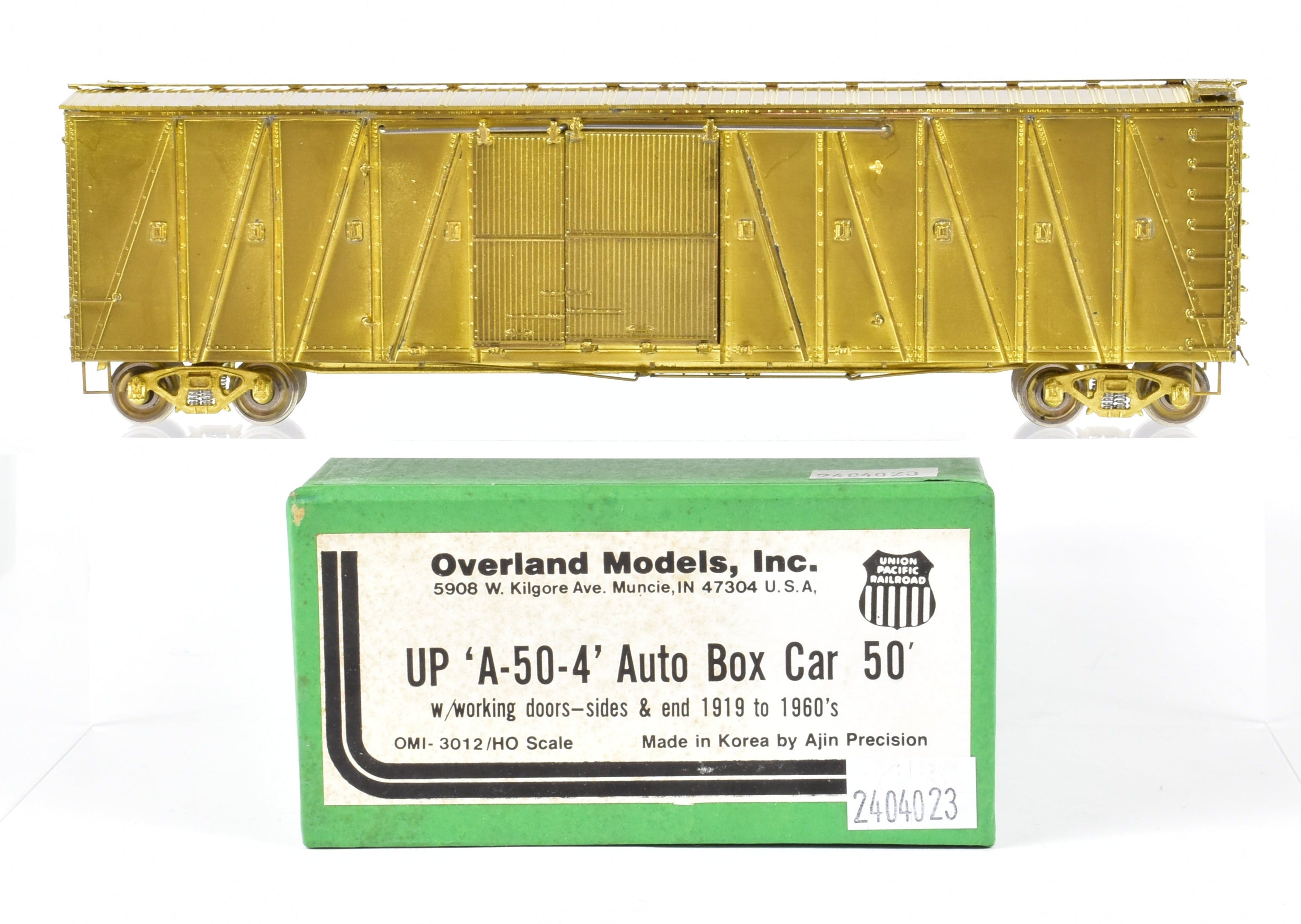 HO Scale Brass Auto Boxcar by Overland Models, Inc. (OMI) - Union Pacific A-50-4 50-Foot Model Train Car