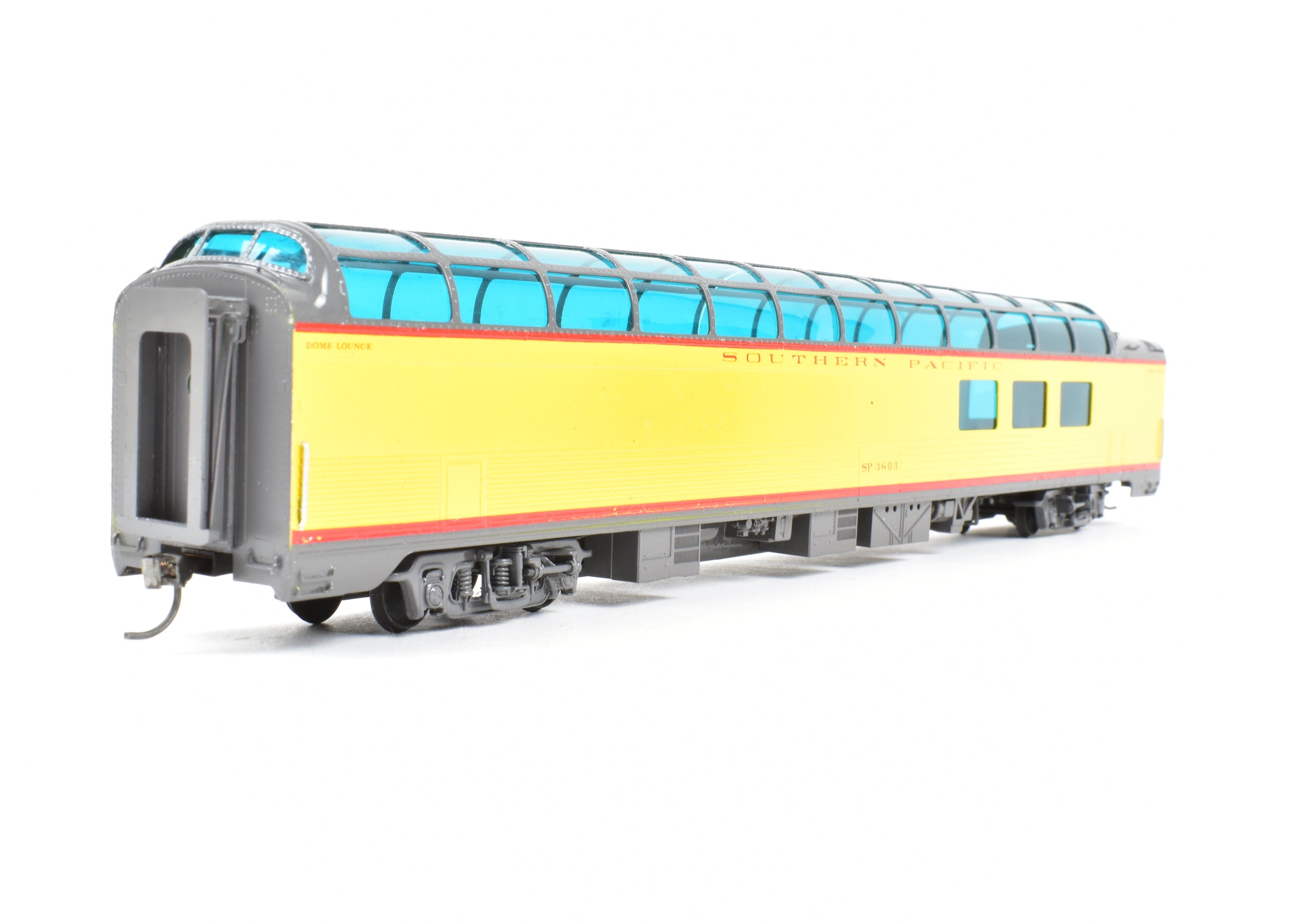 High - Quality HO Scale Brass Model Railroad Car - Southern Pacific 3/4 Dome #3603 with Corrugated Design, Custom Painted and Upgraded for Soho SP