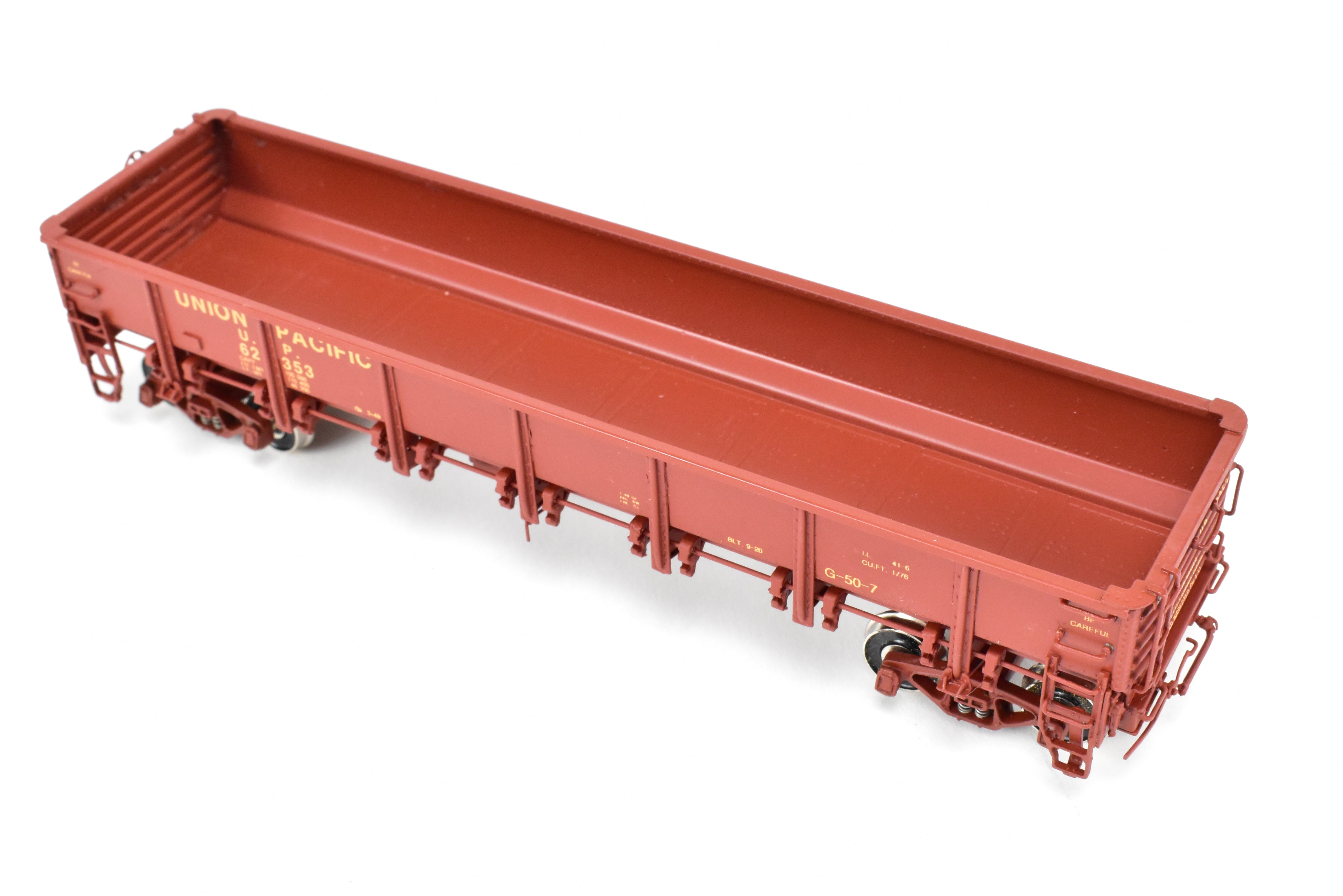 HO Scale Brass CIL - Challenger Imports Union Pacific Class G50 - 7 Drop Bottom Gondola Model, Version 2 with Riveted Side Sheets, Factory - Painted and Numbered FP #62353