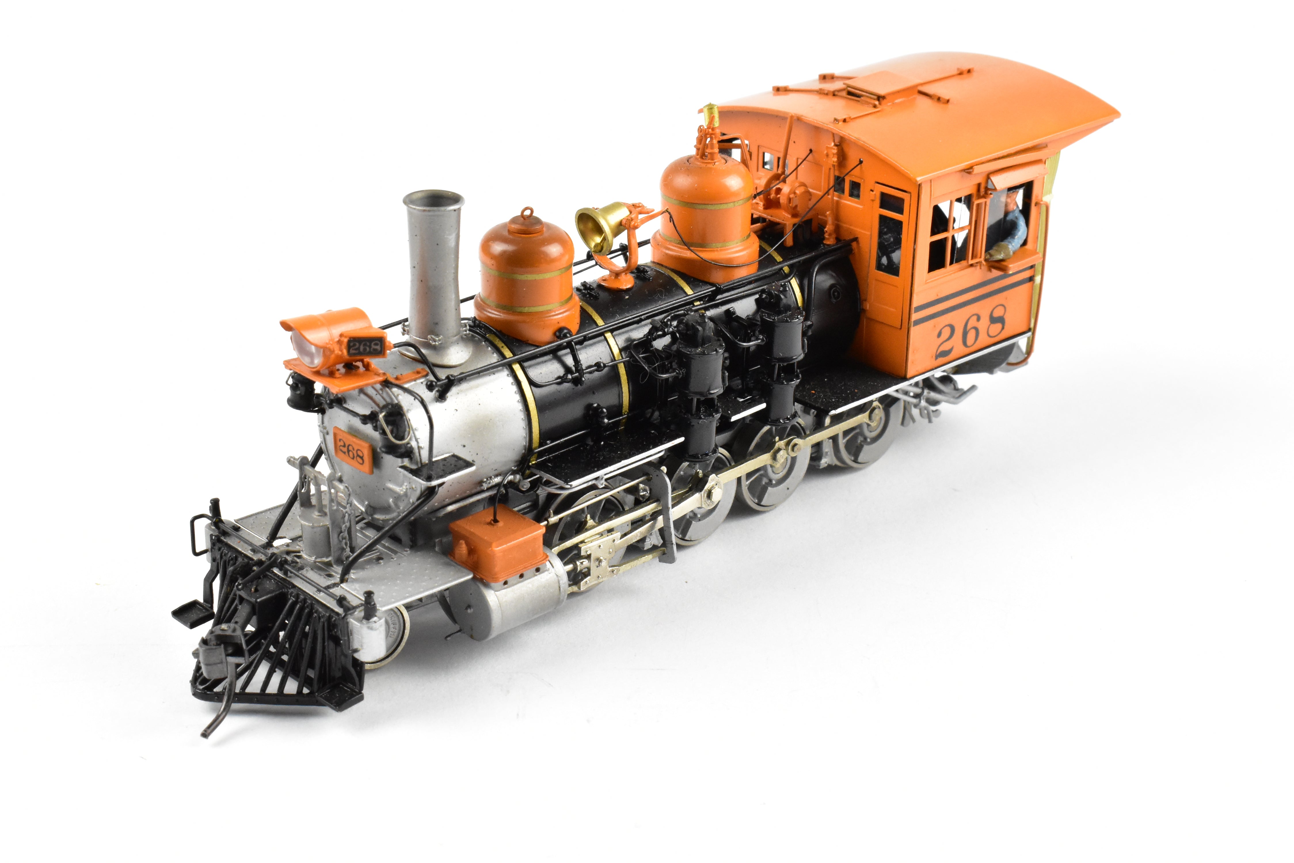 1989 Sn3 Brass Steam Locomotive Milestone Models D&RGW - Denver & Rio Grande Western Class C - 16 2 - 8 - 0 #268 with Bumblebee Scheme in Excellent Condition