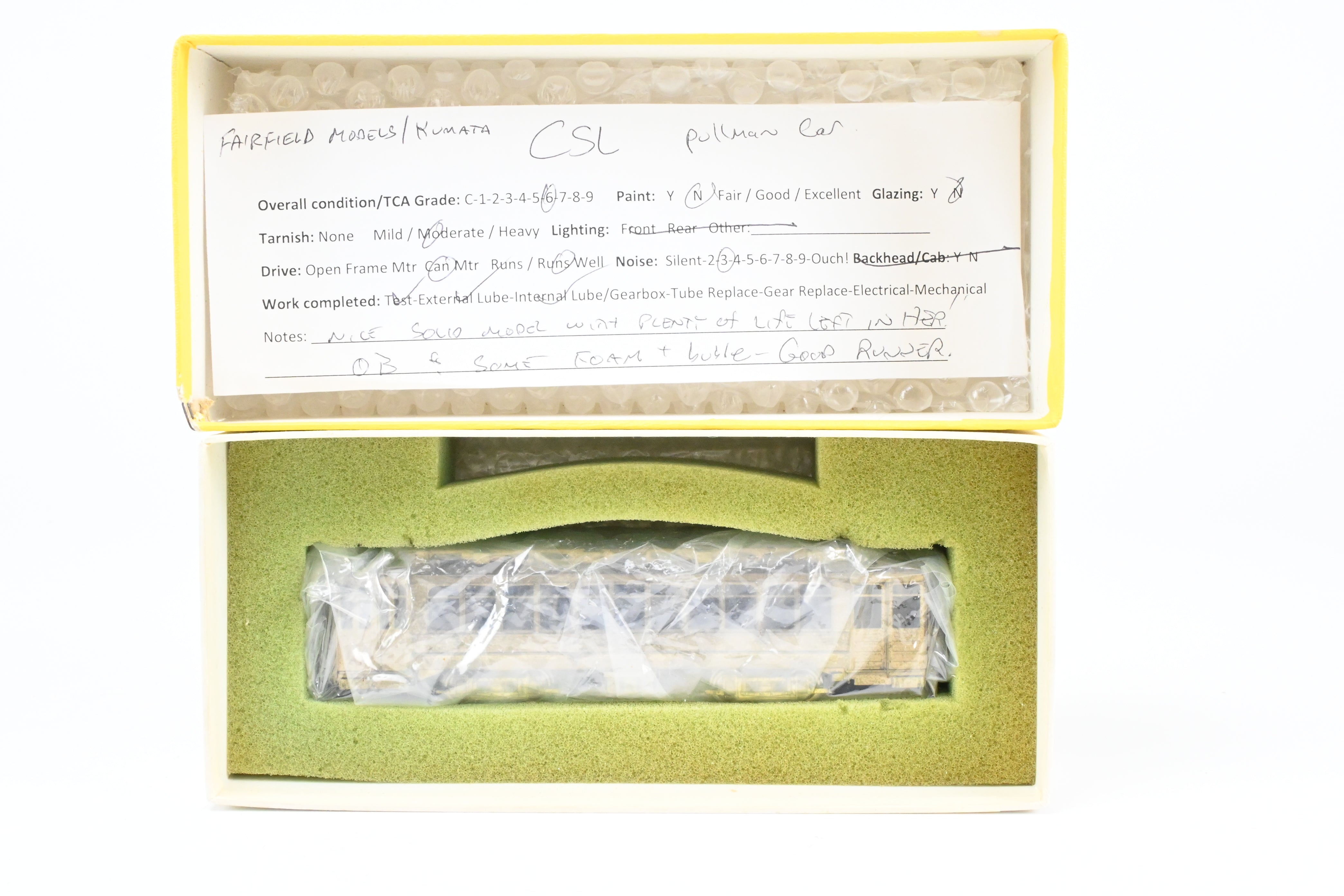 HO Scale Brass Chicago Surface Lines 346 City Big Brill Car Model by Fairfield Models without Trolley Poles