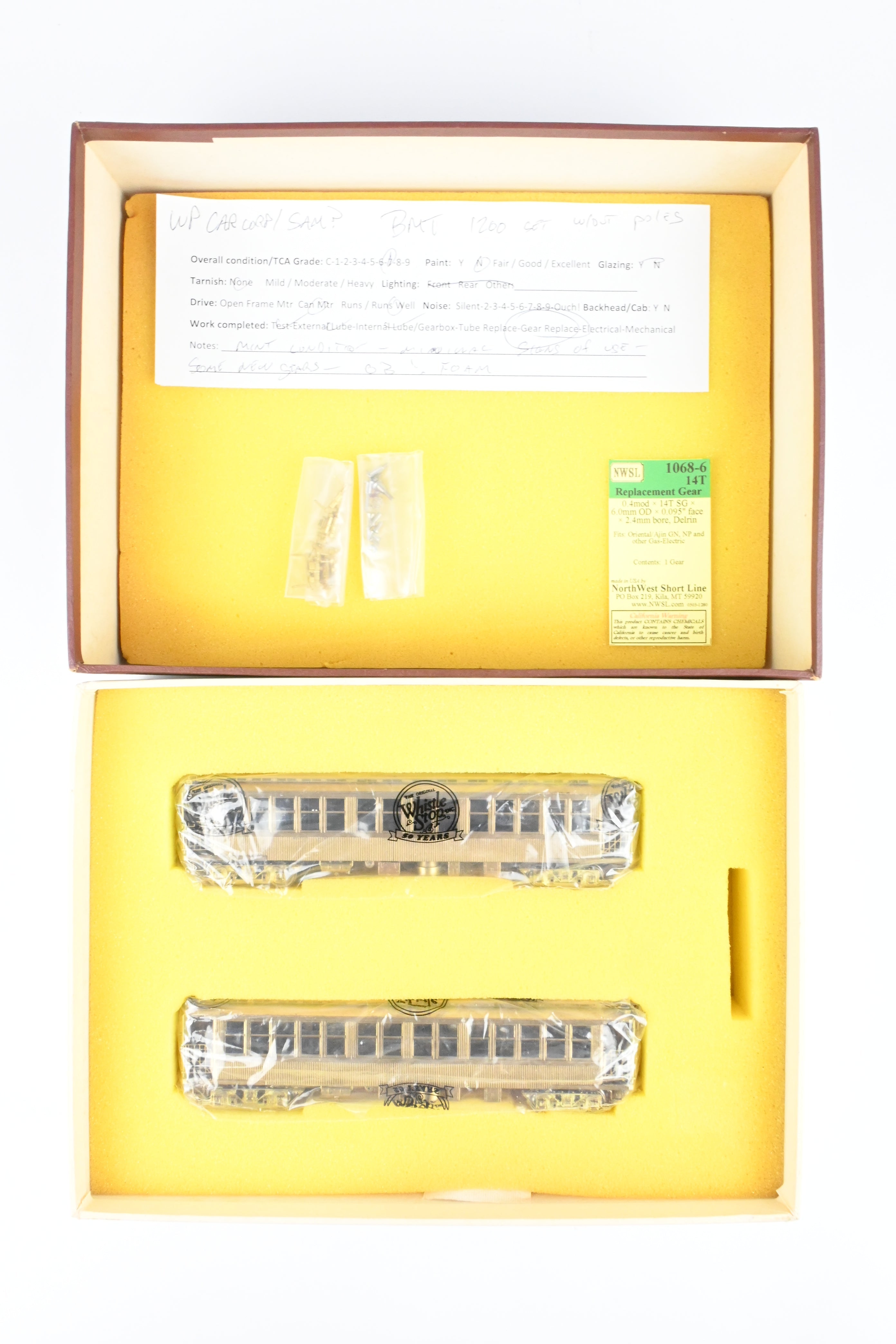 1981 HO Brass WP Car Corp. BRT/BTU Powered & Unpowered Train Cars, C-7 Excellent