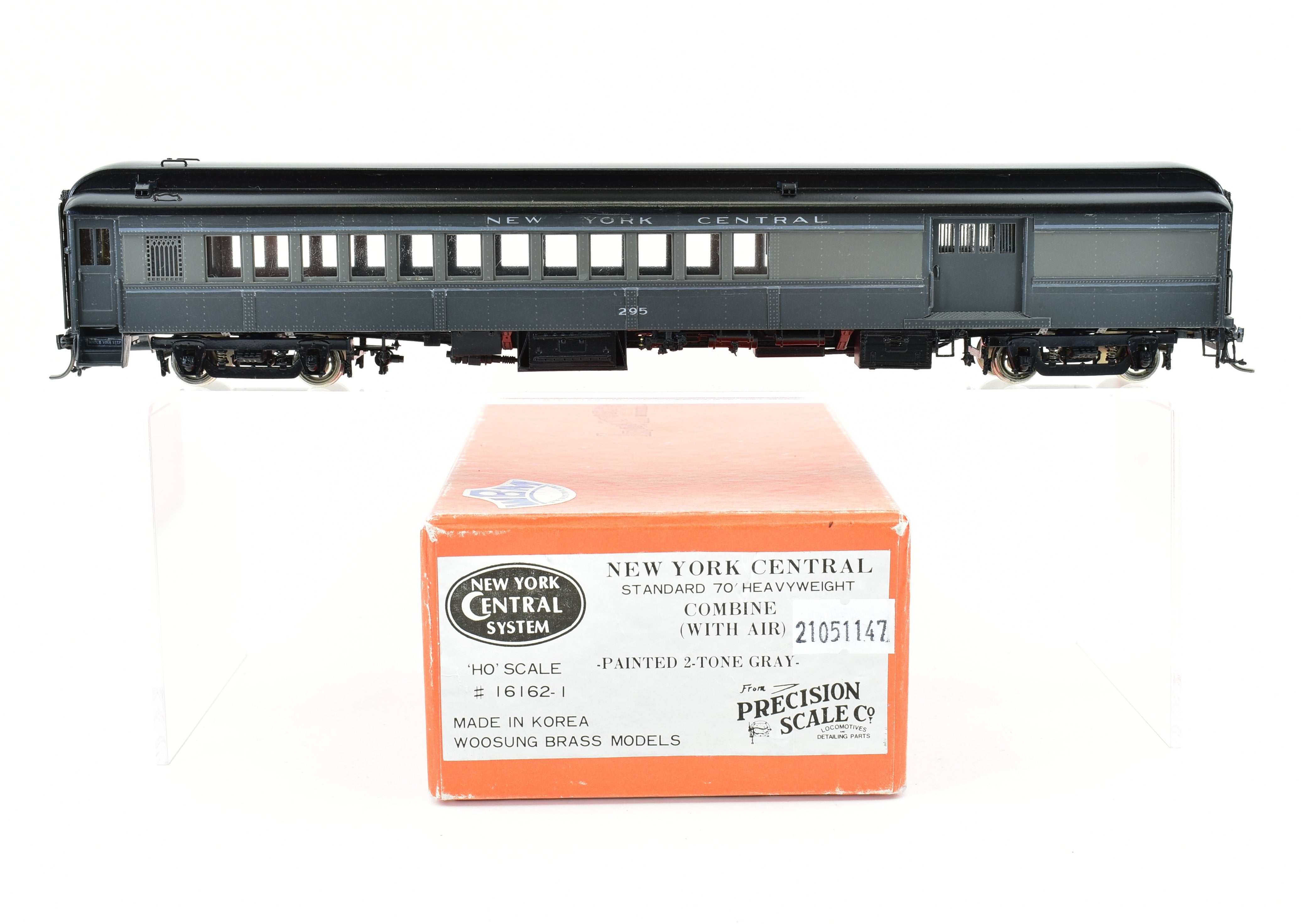HO Brass Precision Scale Co. NYC 70' Heavyweight Combine, 2-Tone Gray #295