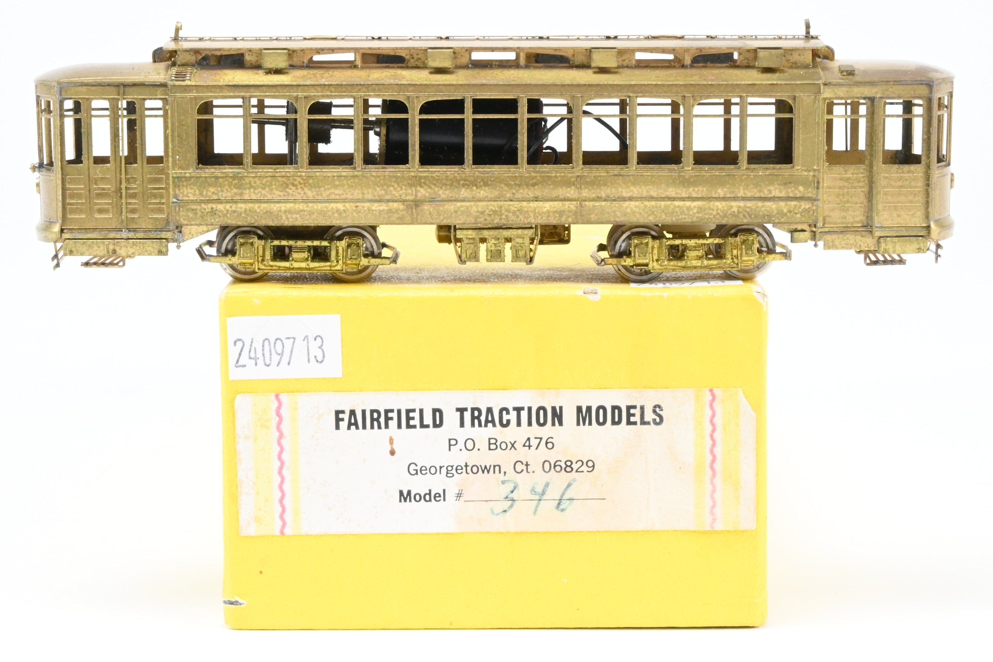 HO Scale Brass Chicago Surface Lines 346 City Big Brill Car Model by Fairfield Models without Trolley Poles