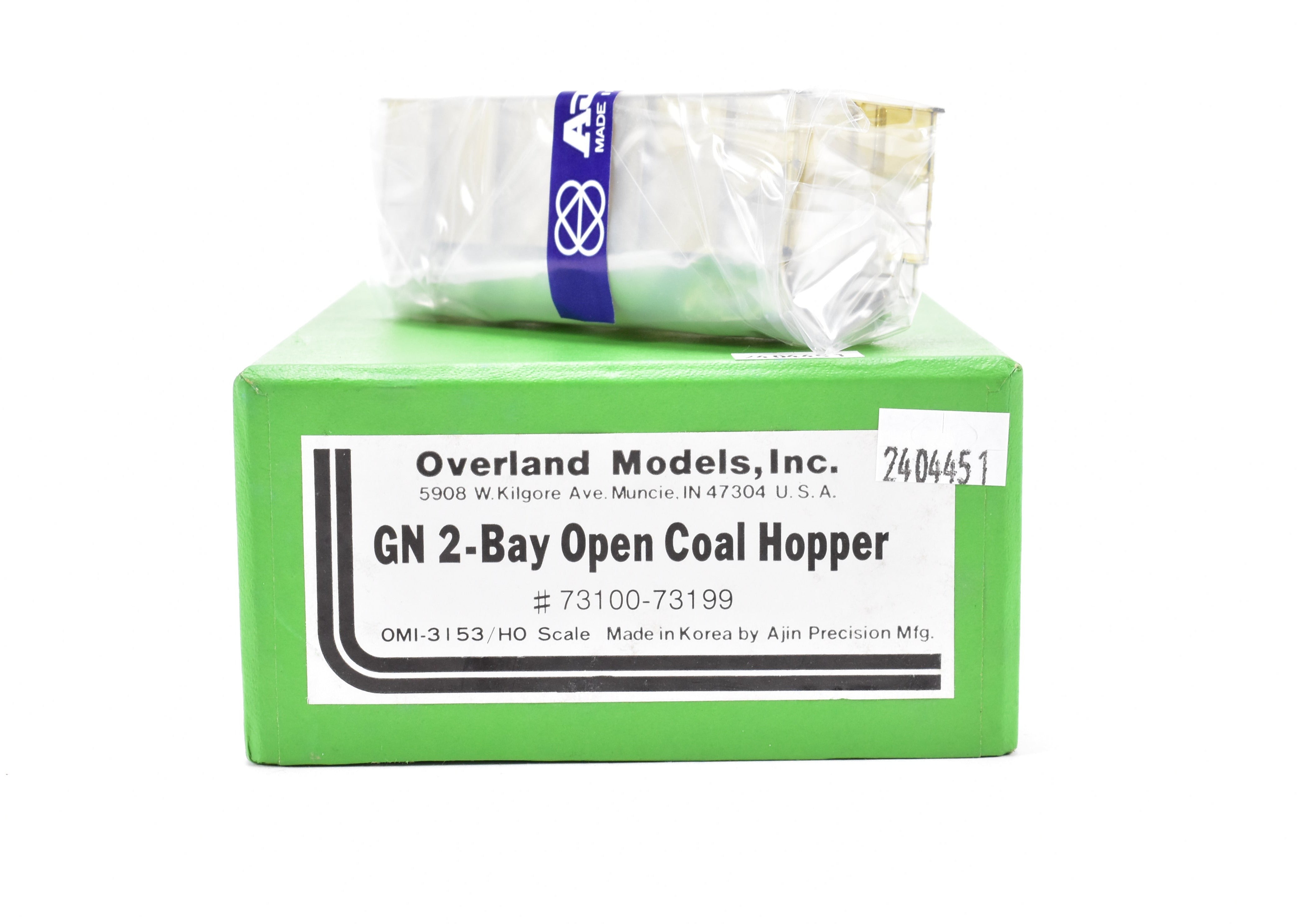 Brand New HO Scale Brass Open Coal Hopper Model by OMI - Overland Models, Inc. for Great Northern Railroad, Representing Nos. 73100 - 73199