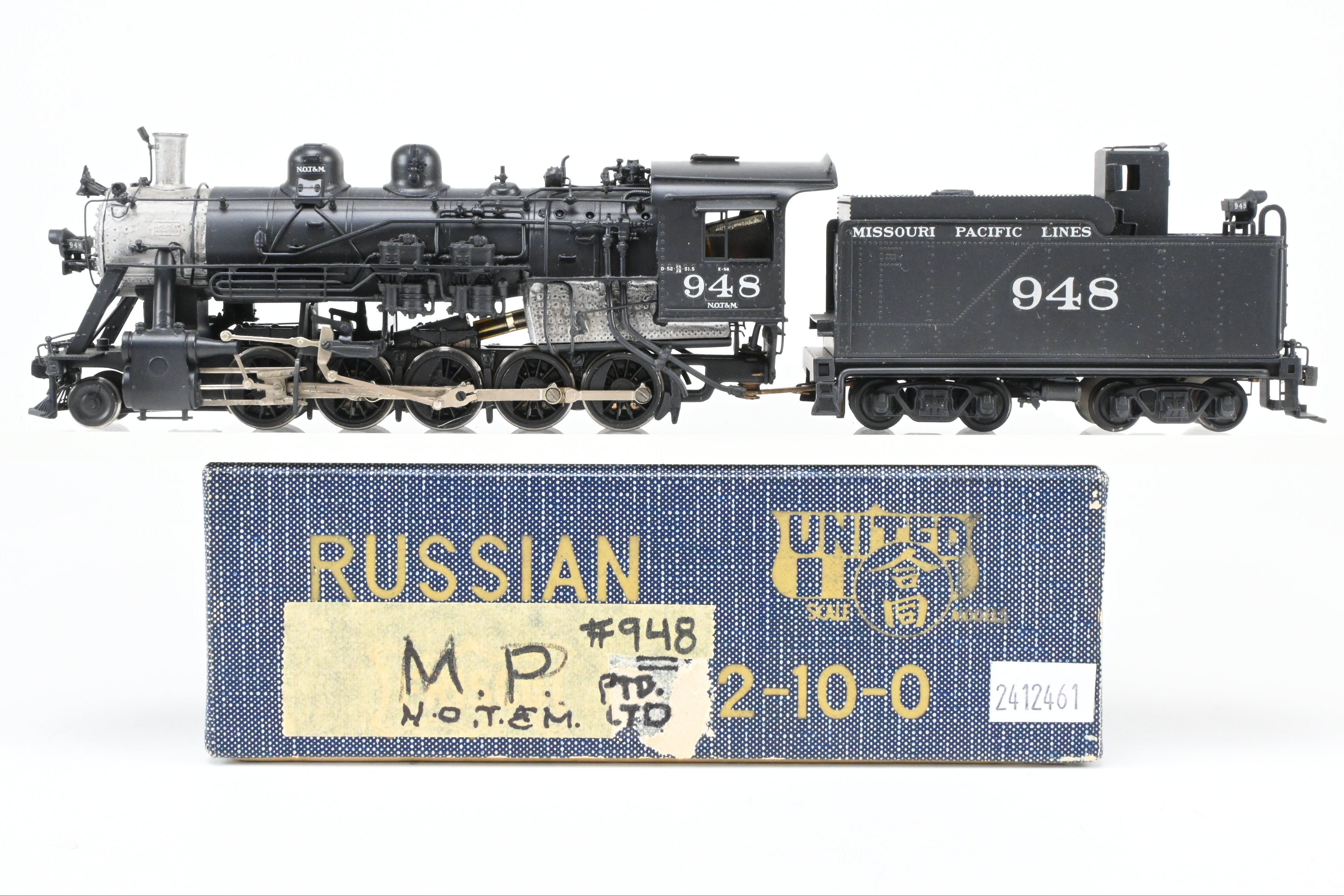 HO Scale Brass PFM - United Model Train - Missouri Pacific 2-10-0 Locomotive Custom Modified and Professionally Painted by Joe G. Collias as No. 948