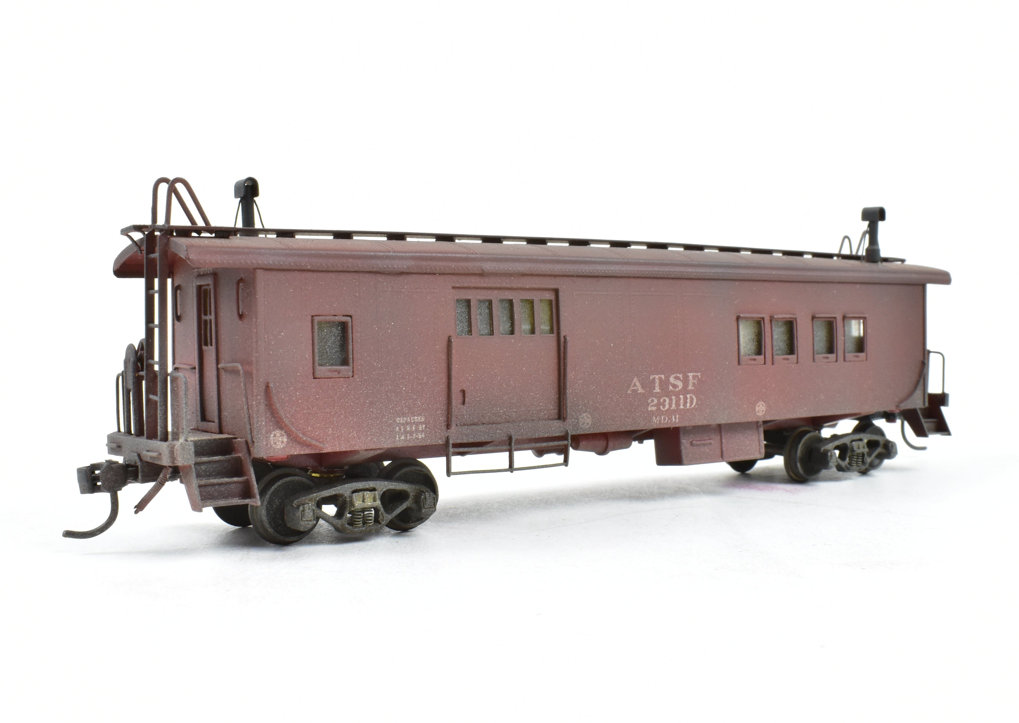 Custom Painted and Weathered HO Brass ATSF - Santa Fe Transfer Caboose by Hallmark Models