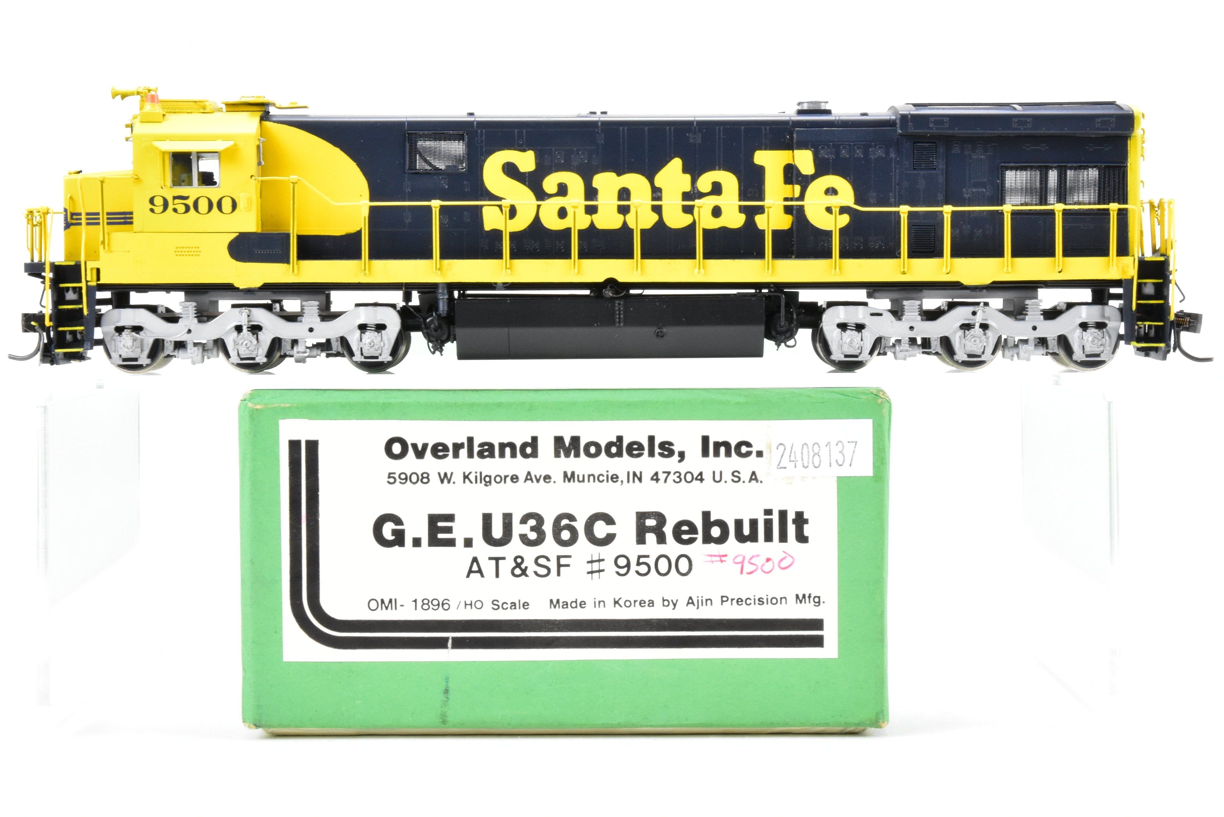 HO Scale Brass Model Train Engine - Overland Models, Inc. ATSF - Santa Fe GE U36C Rebuilt CP No. 9500 by Ajin Precision