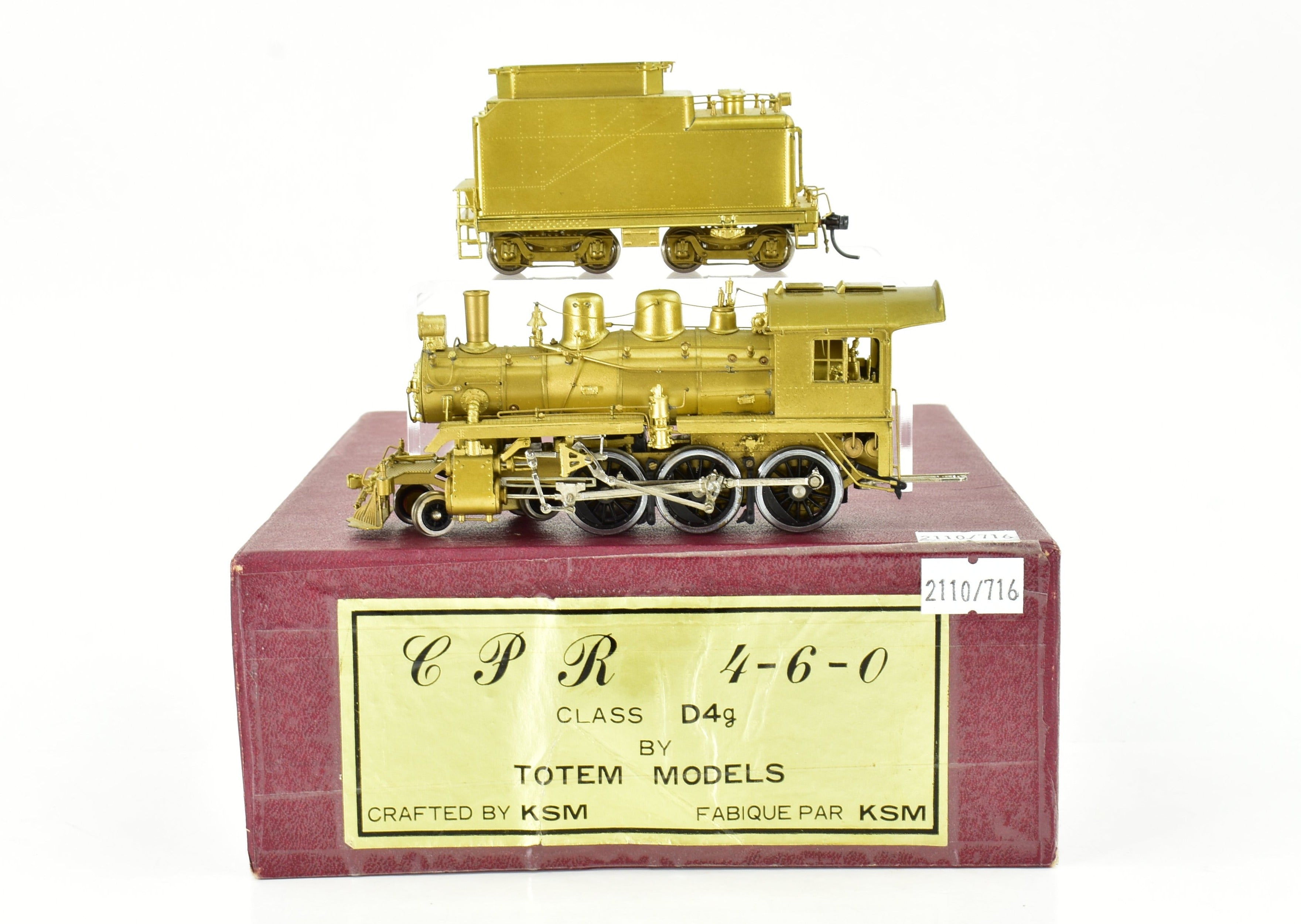 HO Scale Brass Canadian Pacific Railway D4g 4-6-0 Totem Model