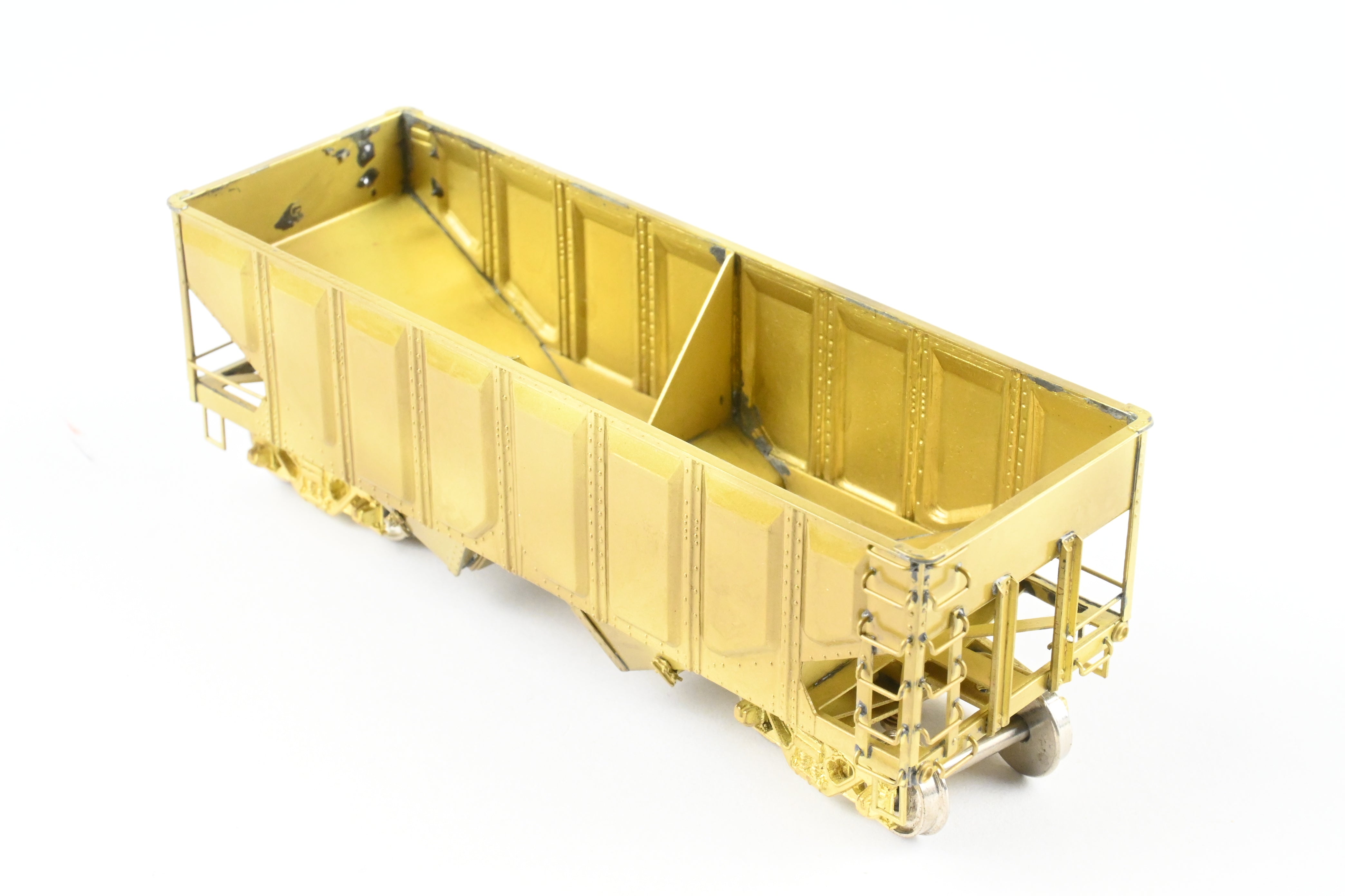 HO Scale Brass Model Train - OMI (Overland Models, Inc.) USRA (United States Railway Administration) 2-Bay Hopper Car with Pressed Sides for Various Roads in the United States