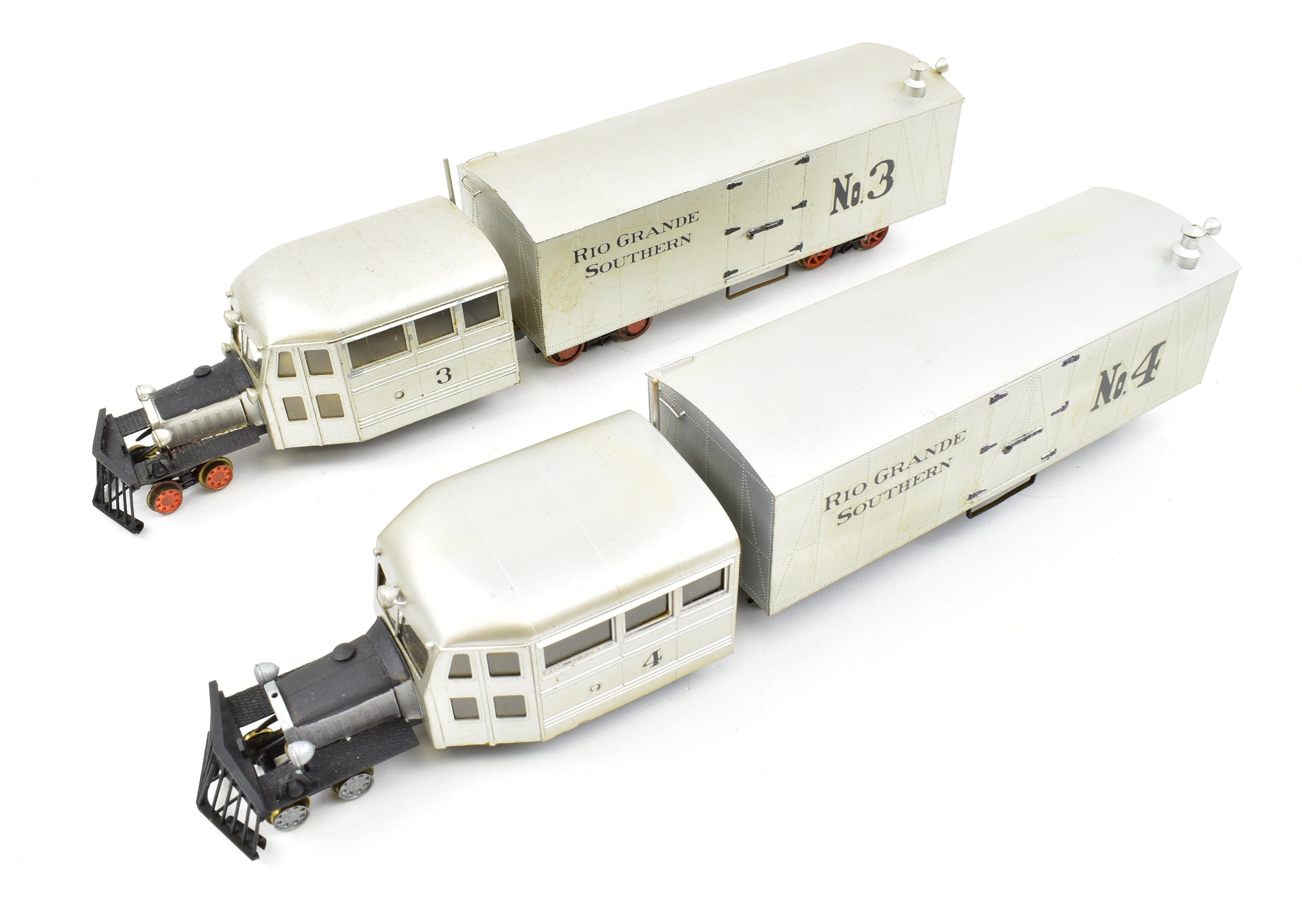 On3 Scale Brass Model Trains - LMB Models RGS Rio Grande Southern Galloping Geese Custom Painted Limited Edition #3 and #4 Sets Without Original Boxes in As - Is Condition