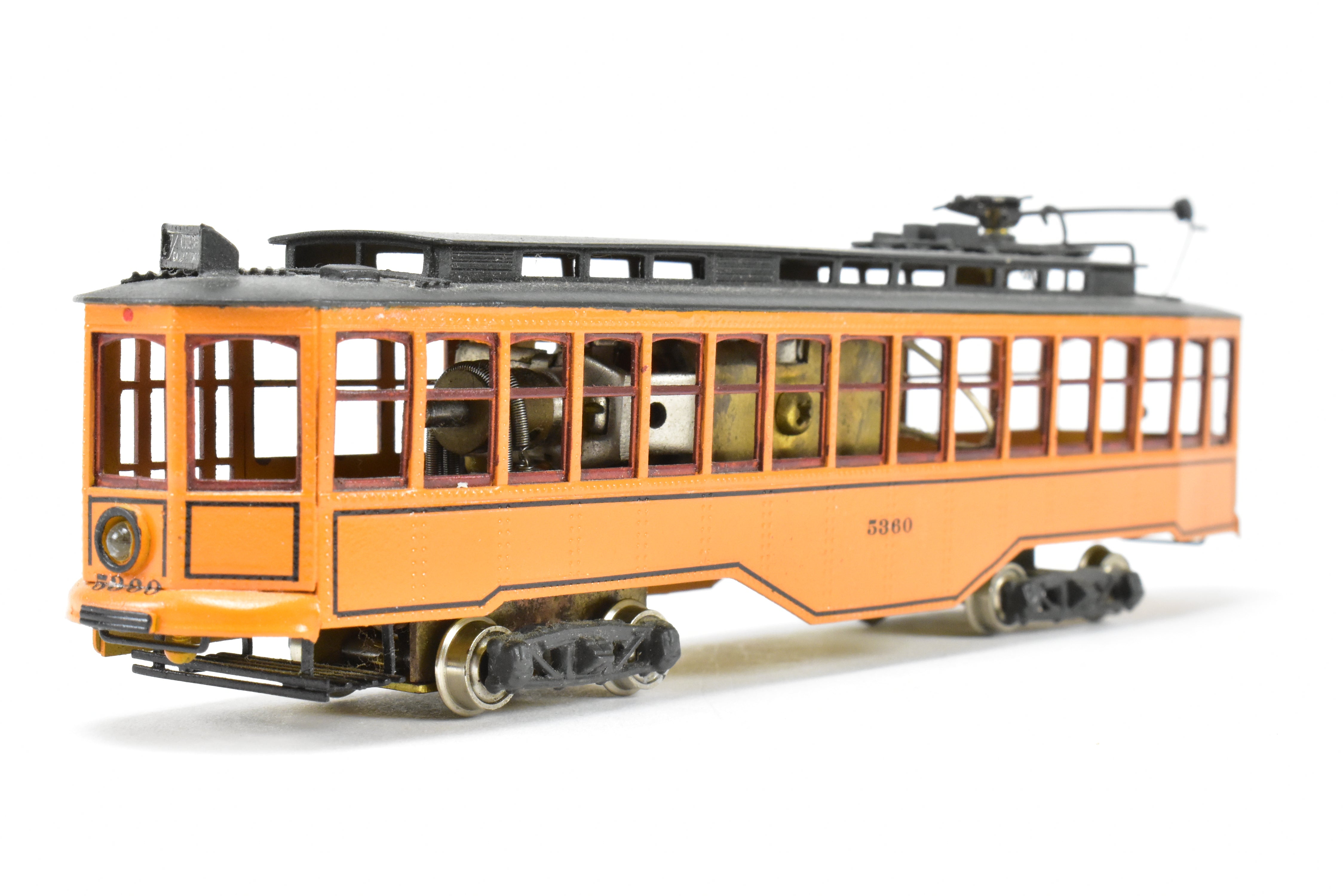 HO Scale Brass Model Fairfield Traction Models Pittsburgh Railway Co. Jones Single - Ended Trolley Car, Version CP #5360