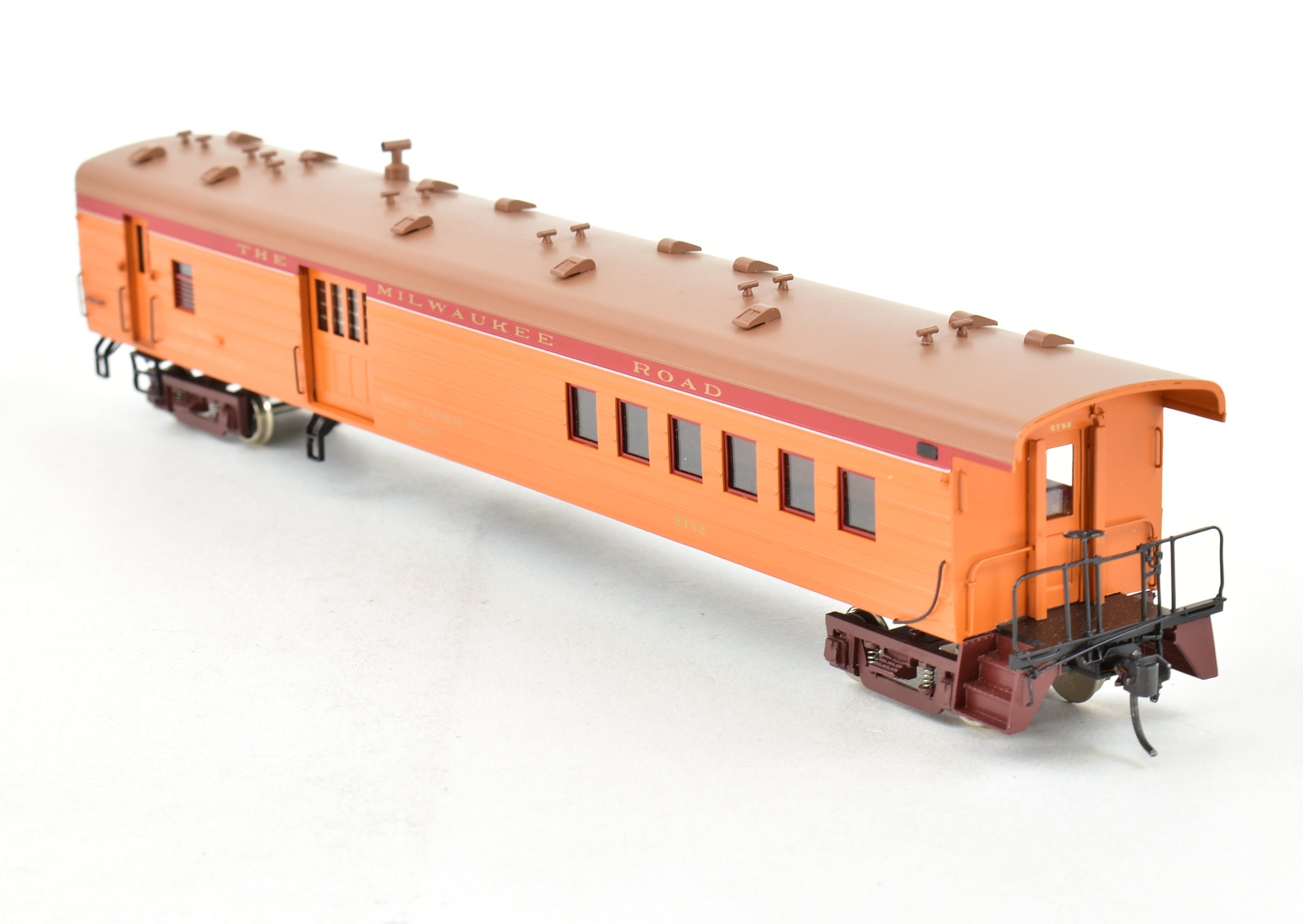 HO Scale Brass Milwaukee Road Branchline Express Mail Car by Precision Scale Co., Factory Painted