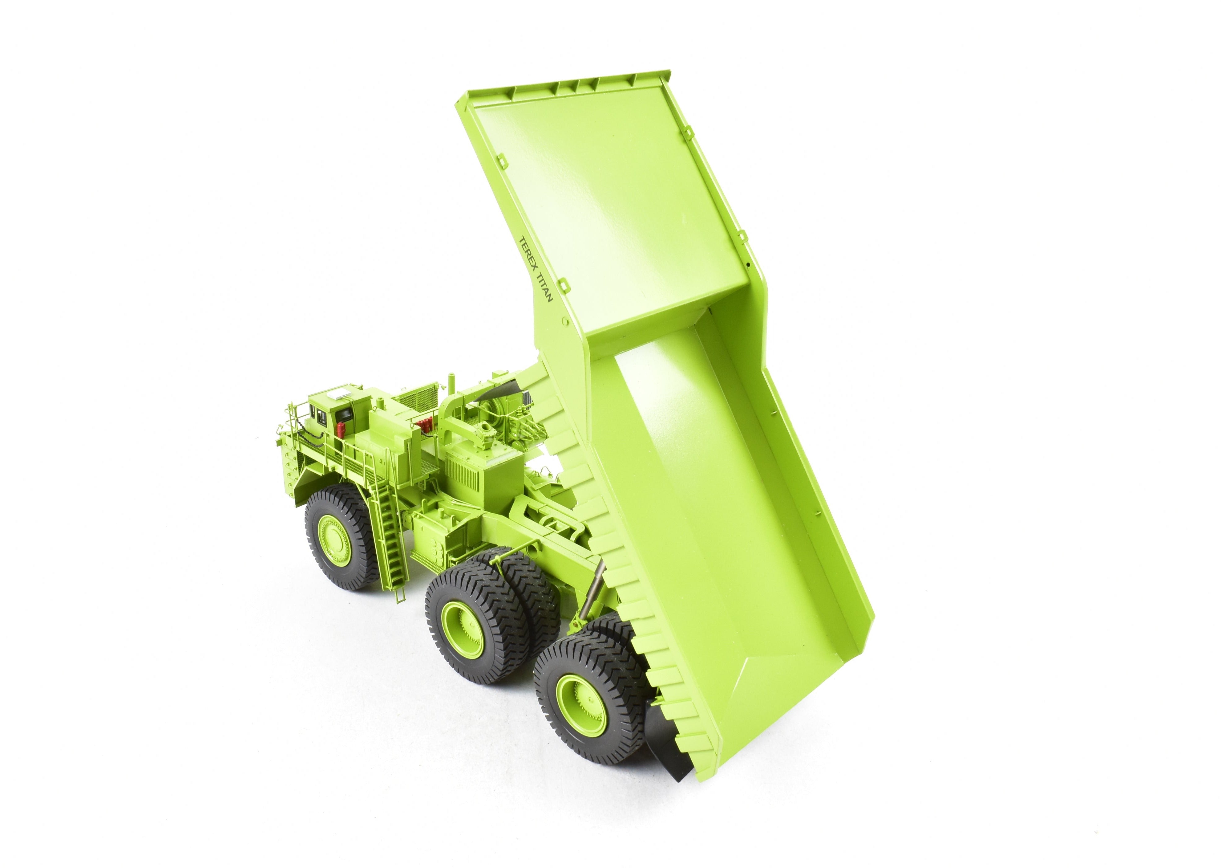 High - Quality HO Scale Brass Construction EMD Models Terex Titan 33 - 19 Hauler in Factory - Painted FP Green, A Rare and Sought - After Collectible Model
