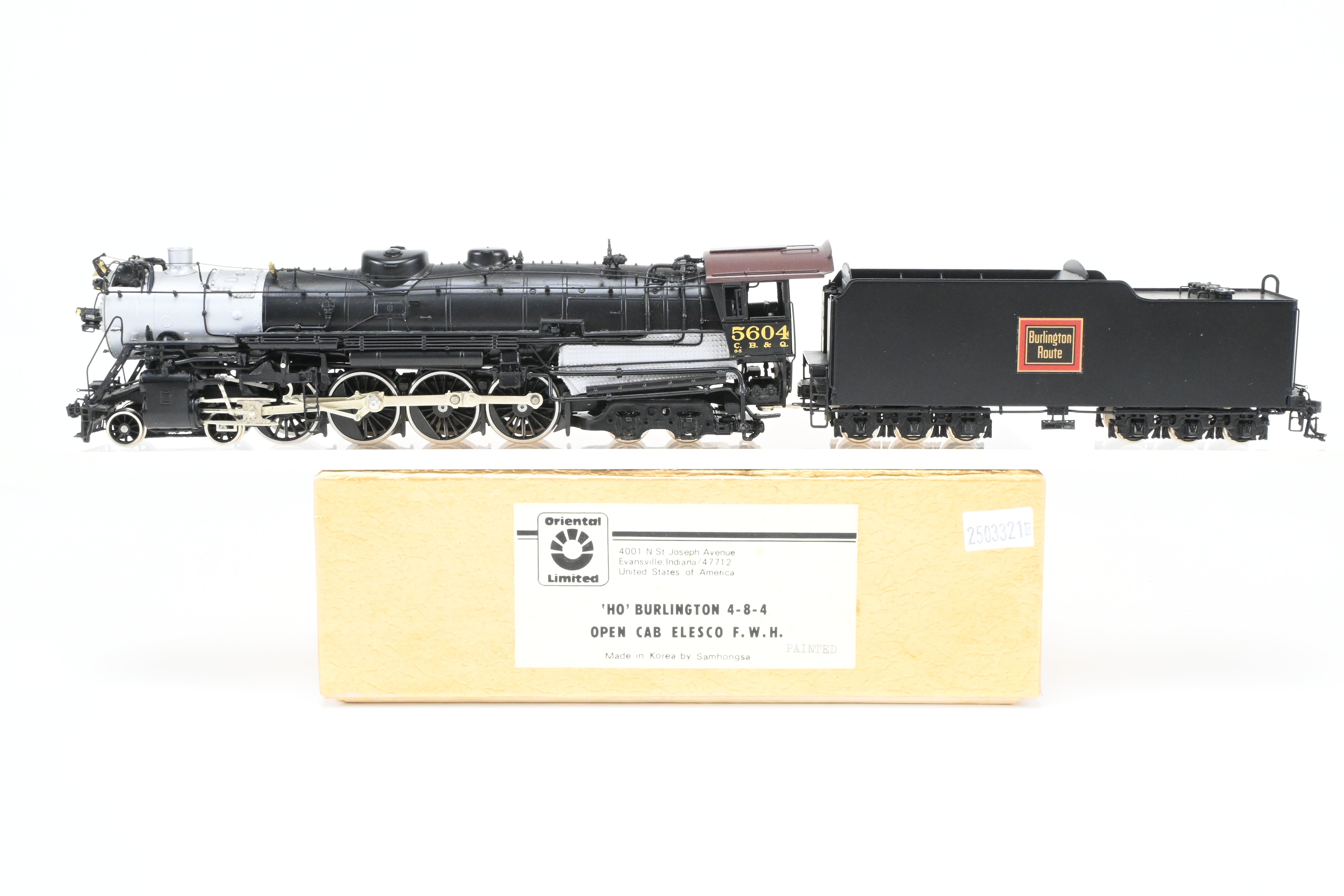 HO Scale Brass Oriental Limited CB&Q Burlington O-5 4-8-4 Open Cab Locomotive No. 5604