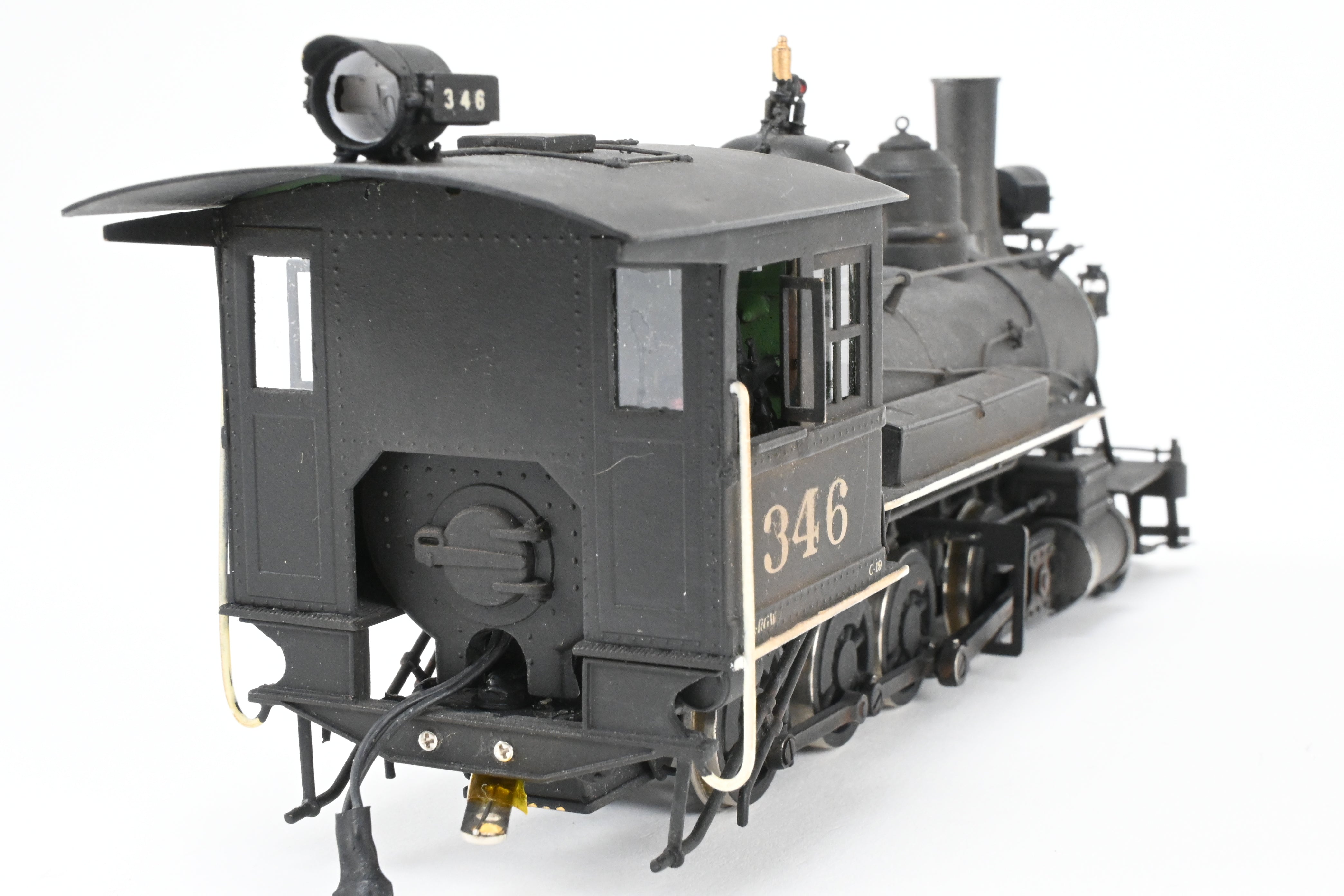 On3 Scale Brass Model Train - Balboa Scale Models' Exclusive Custom Denver & Rio Grande C-19 2-8-0 CP Locomotive with Correct Tender for Montezuma Lumber Co. #346, Featuring Added Details and SoundTraxx Tsunami DCC/Sound System