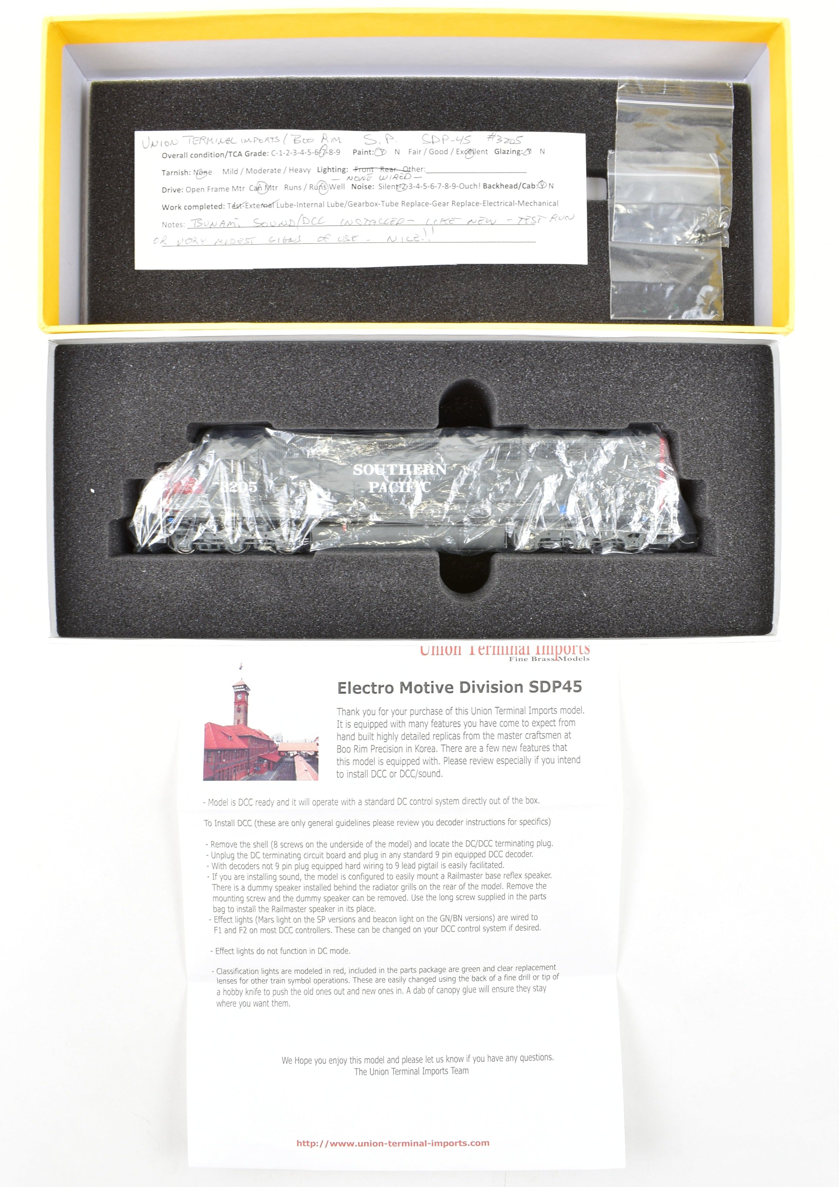 HO Brass UTI SP EMD SDP - 45 FP #3205 Tsunami DCC with Sound