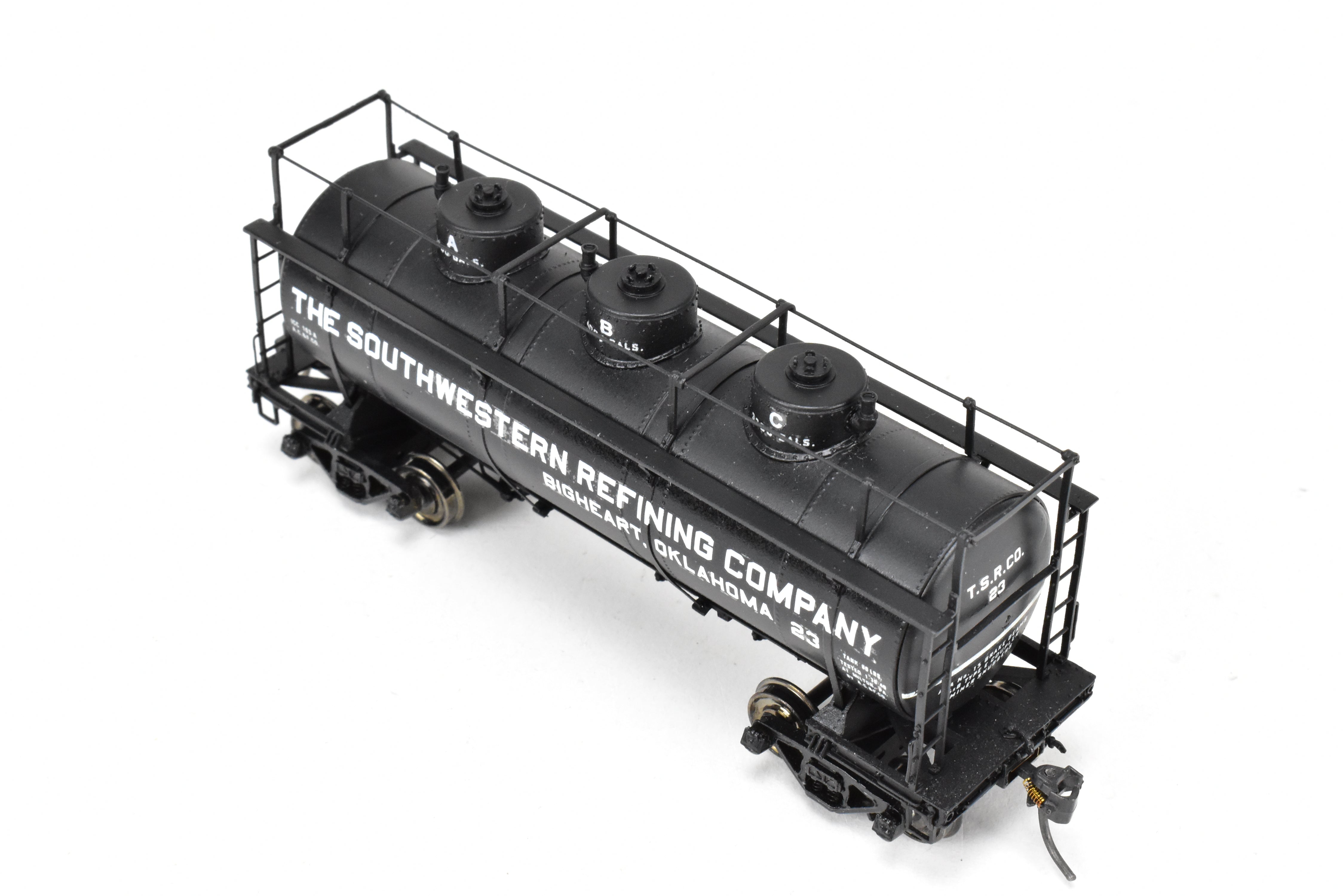 HO Scale Brass Model Train - W&R Enterprises Various Roads AC&F 10,000 GAL 3 - Dome Tank Car Featuring High Walkway and Custom Paint by The Southwestern Refining Company