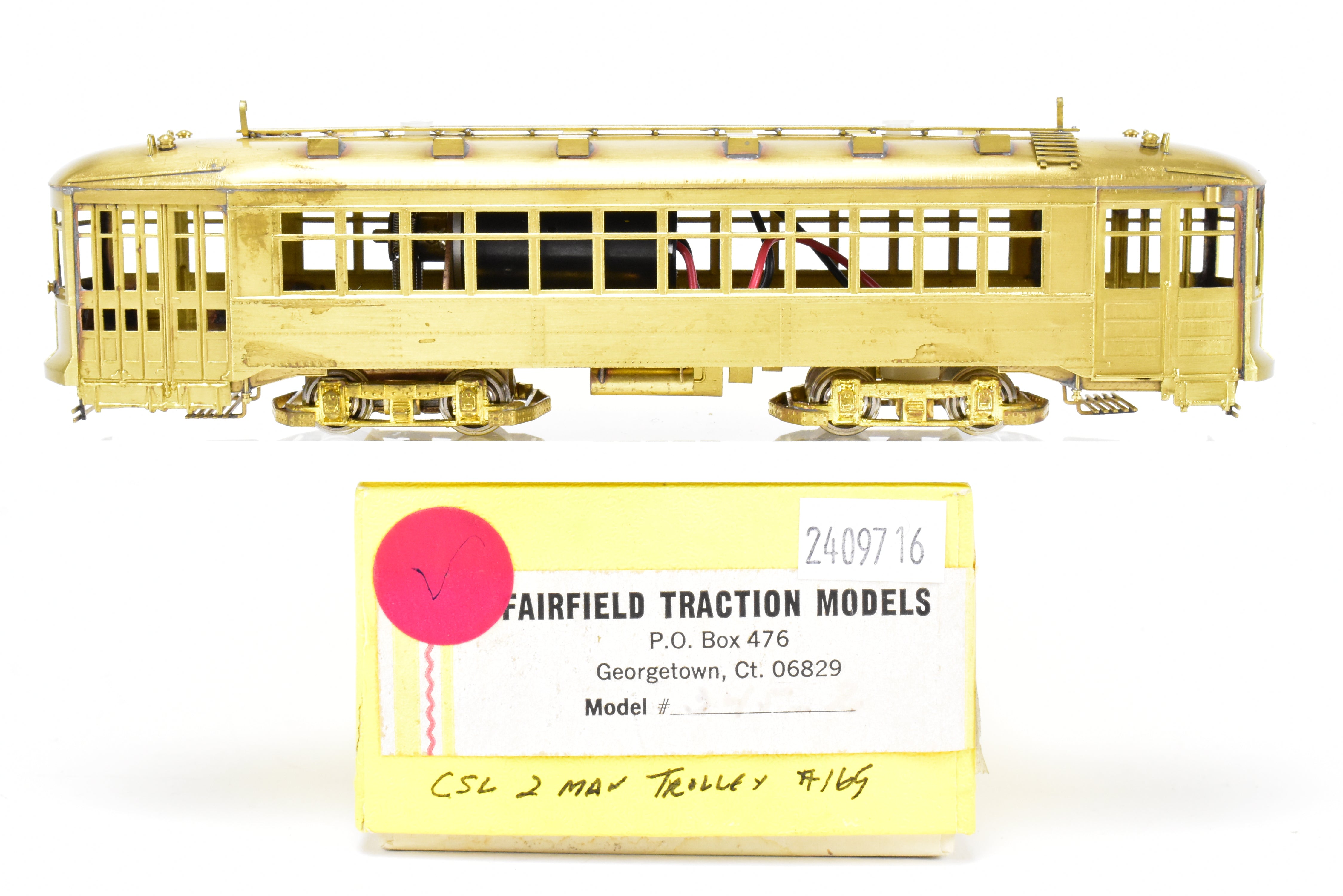 HO Scale Brass Fairfield 345 - 2 CSL Chicago Surface Lines #169 Two - Man City Car