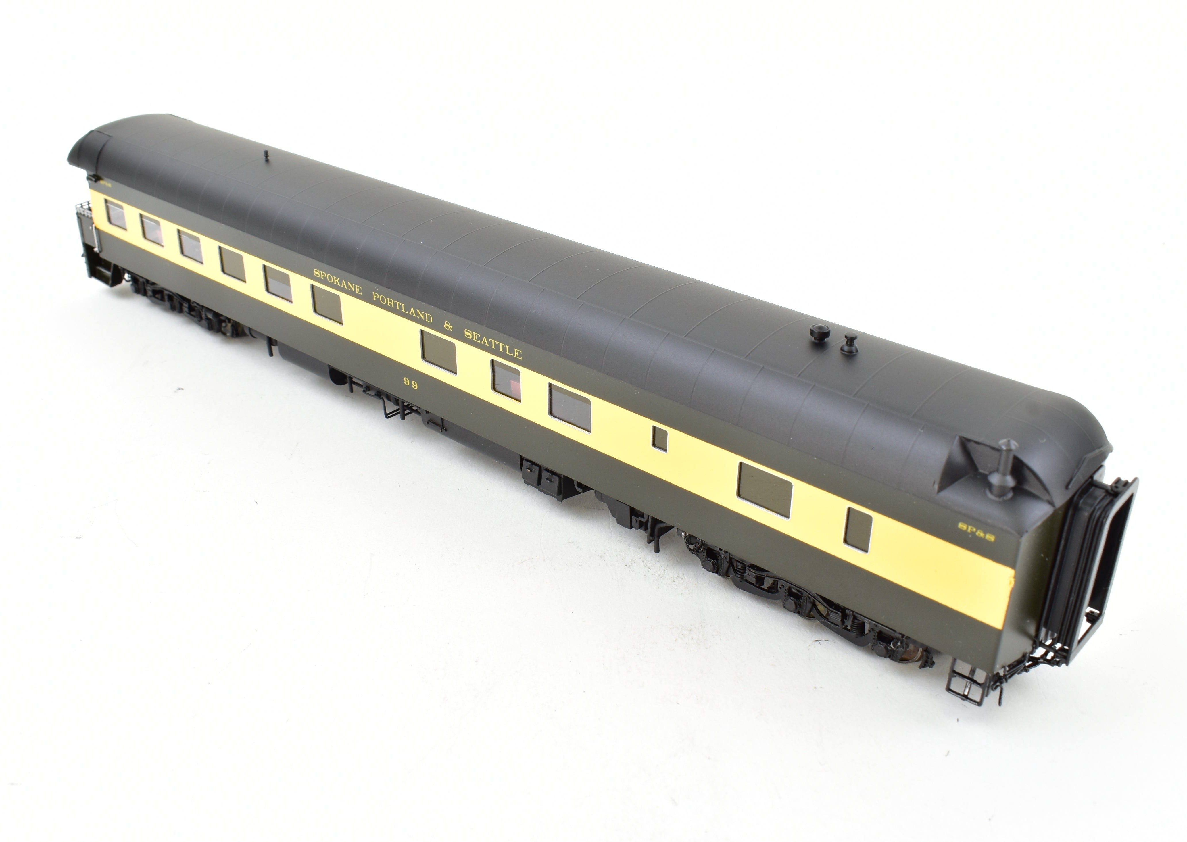 HO Scale Brass Model Railroad Business Car - North Bank Line SP&S (Spokane, Portland & Seattle) Business Car No. 99, Circa 1965 - 1970, Fine - Quality Collectible