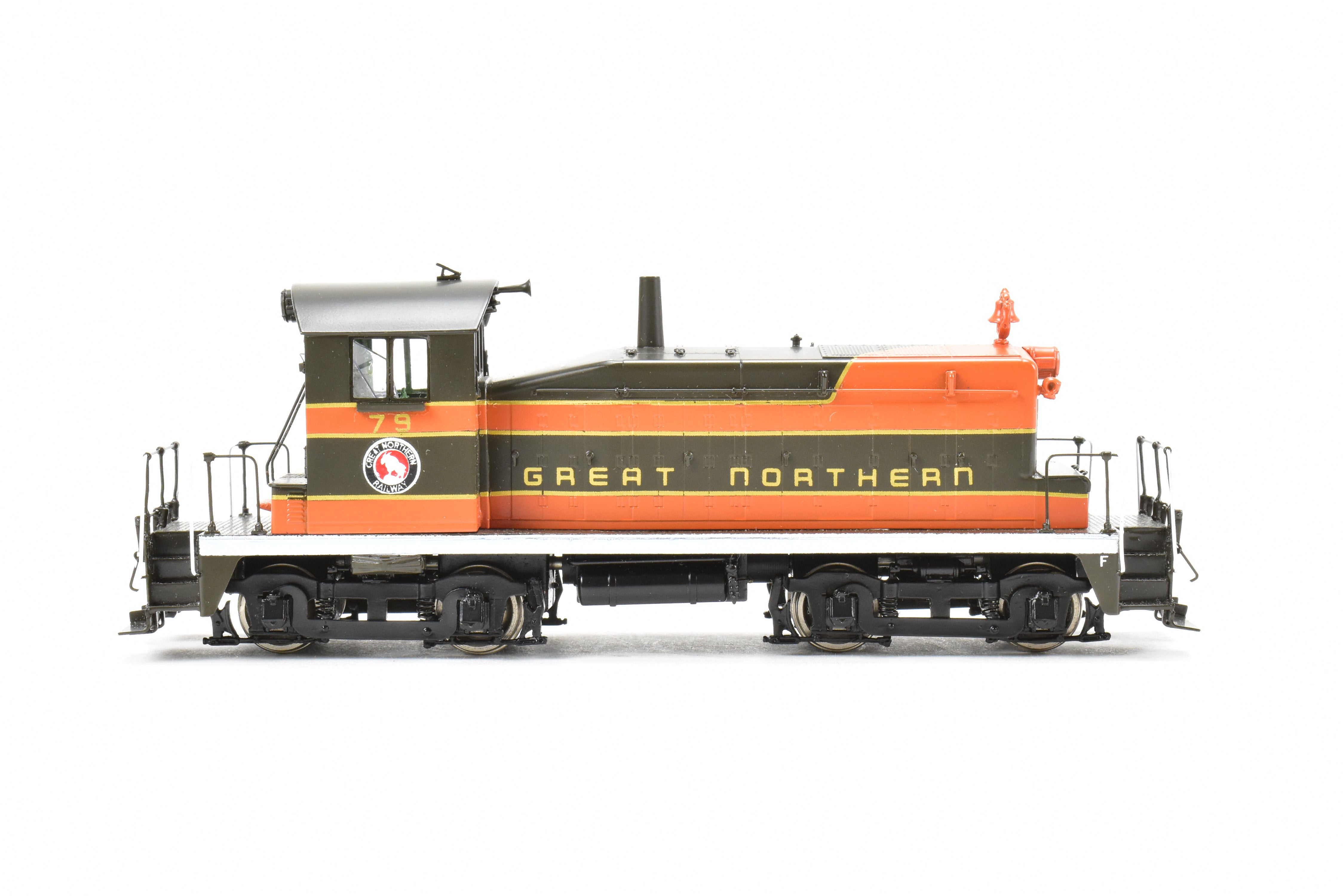 HO Scale Brass Precision Scale Co. (PSC) Model of Great Northern EMC/EMD SW-1 Phase III Intermediate Locomotive #79 by Iron Horse
