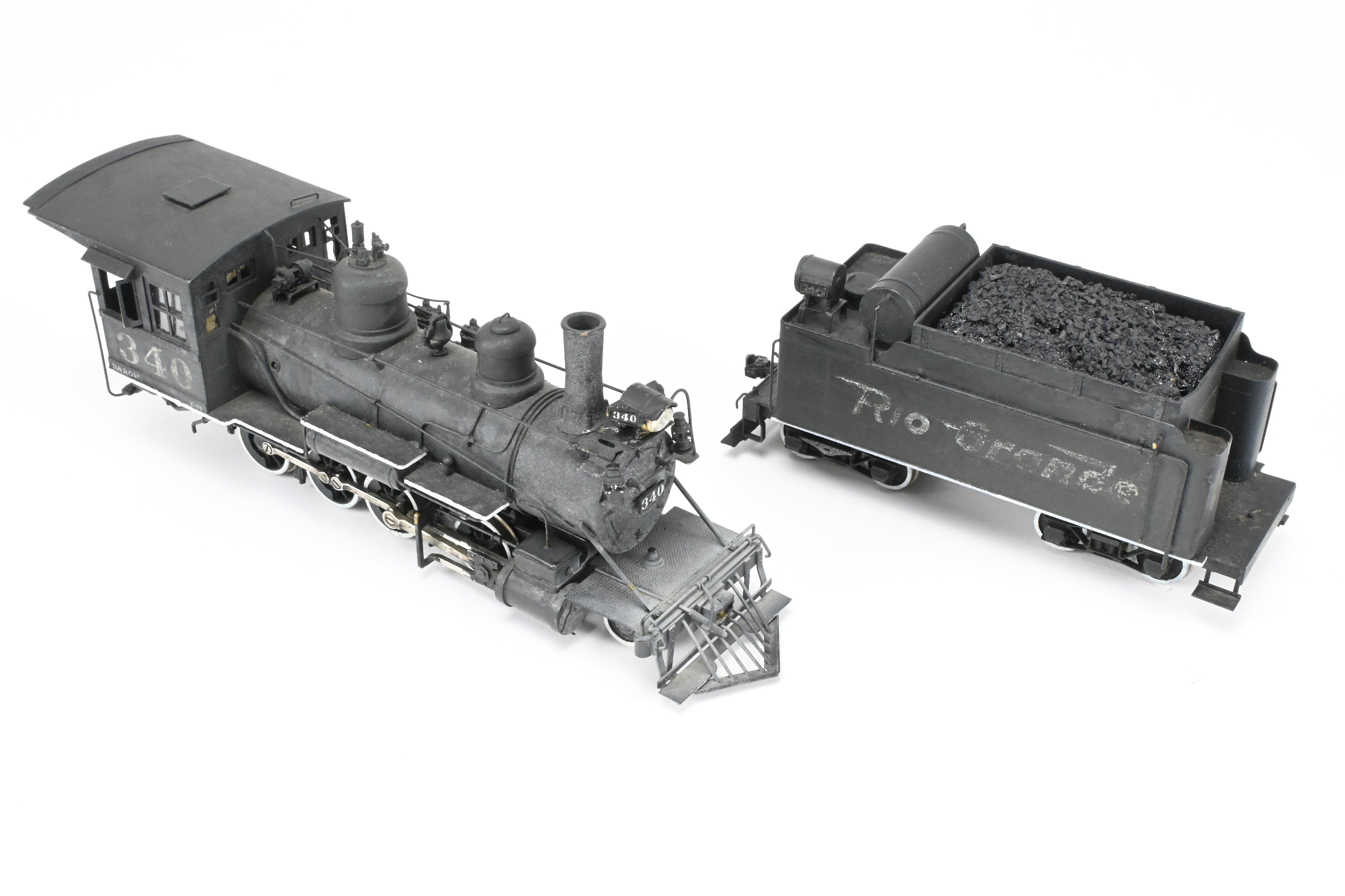 On3 Scale Brass Balboa Model Train - Denver & Rio Grande Western C-19 2-8-0 Class, Weathered CP #340 Replica