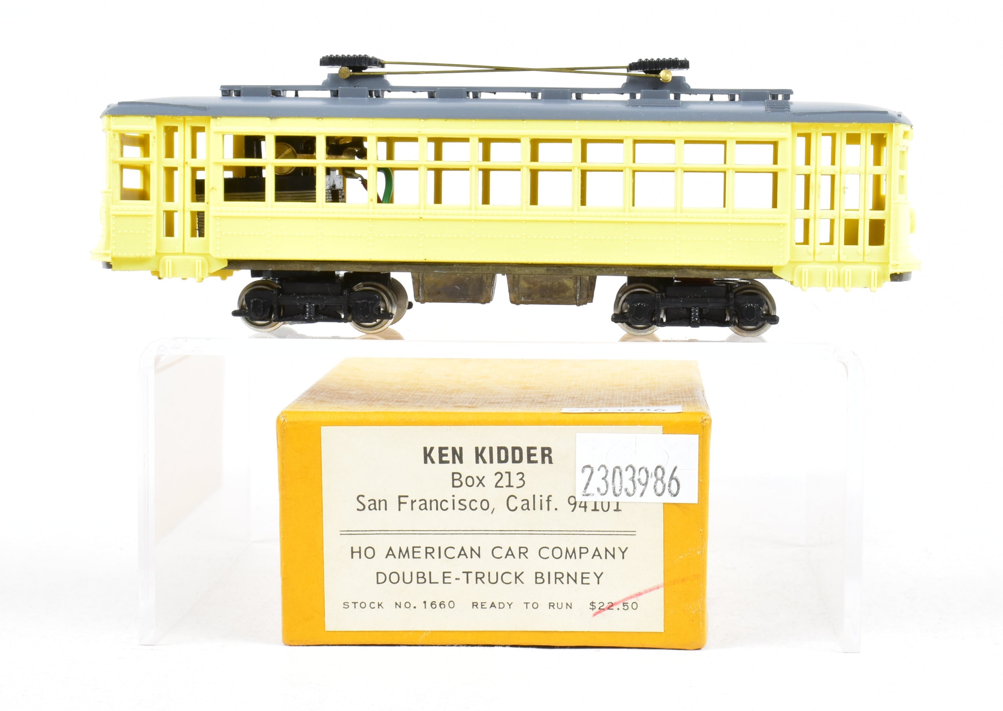 HO Scale Ken Kidder American Car Co. Double-Truck Birney Trolley Model for Kids and Hobbyists