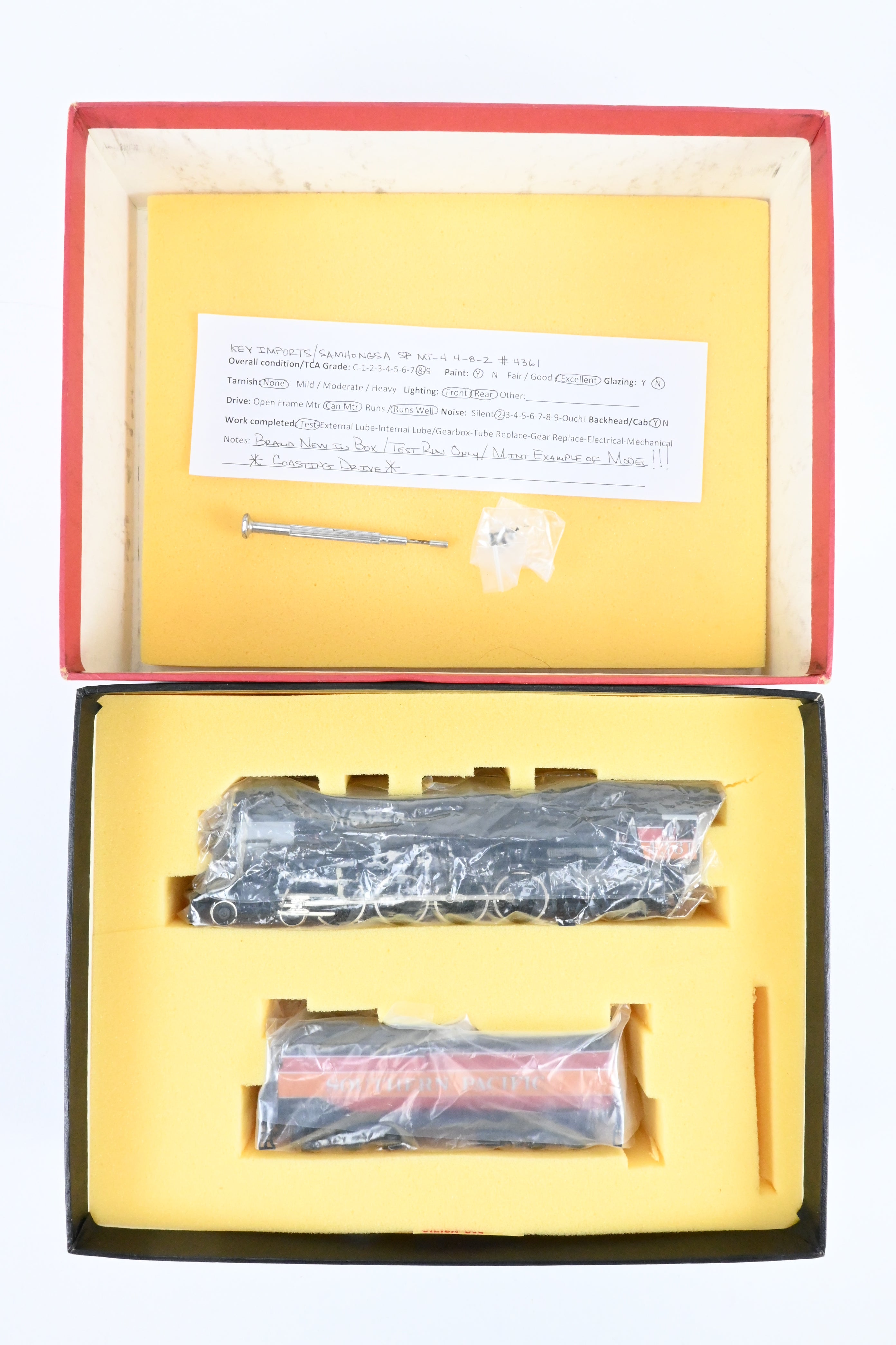 High - Quality HO Scale Brass CON Key Imports Southern Pacific MT - 4 4 - 8 - 2 Semi - Streamlined Mountain Steam Locomotive Model FP in Partial Daylight Scheme, Number #4361