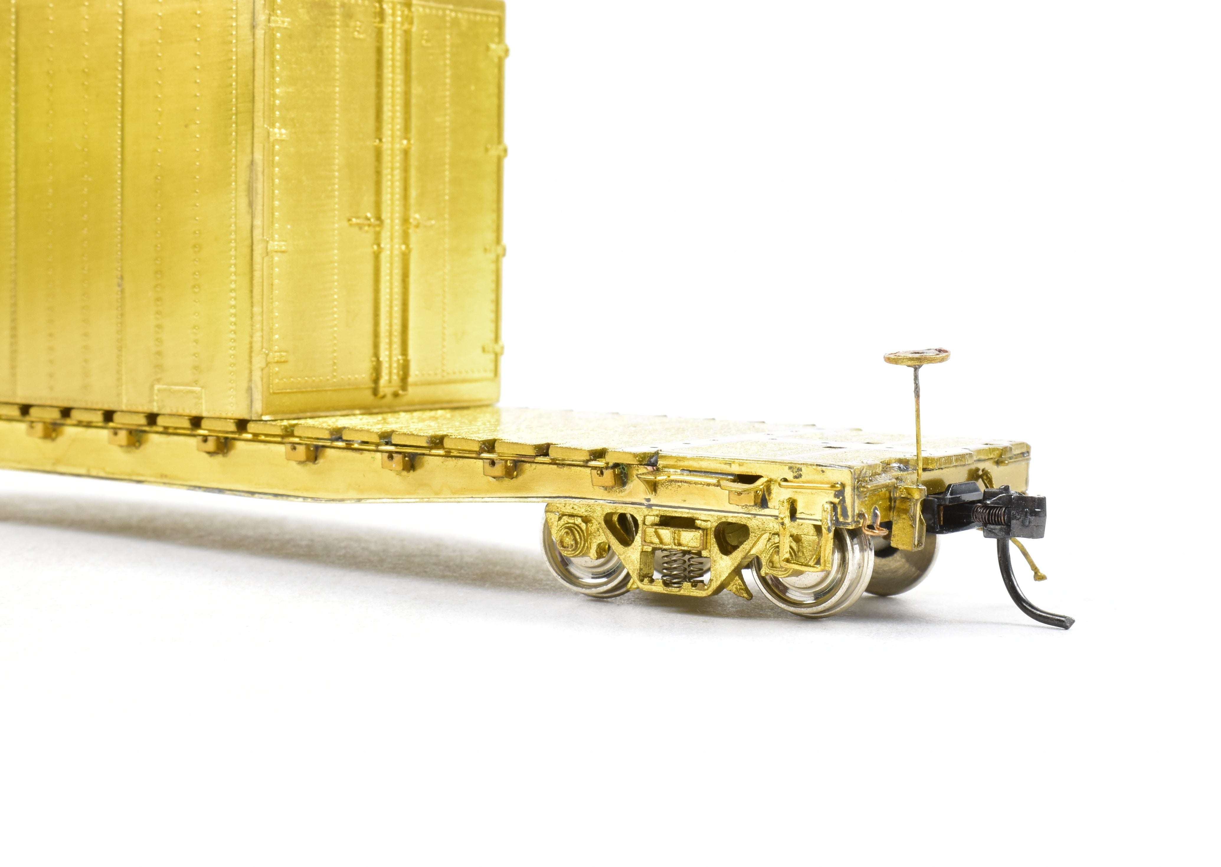 HO Scale Brass Model Railroad Car - Overland Models, Inc. Union Pacific Class F - 70 - 15 65 - foot Idler Flat Car with Container