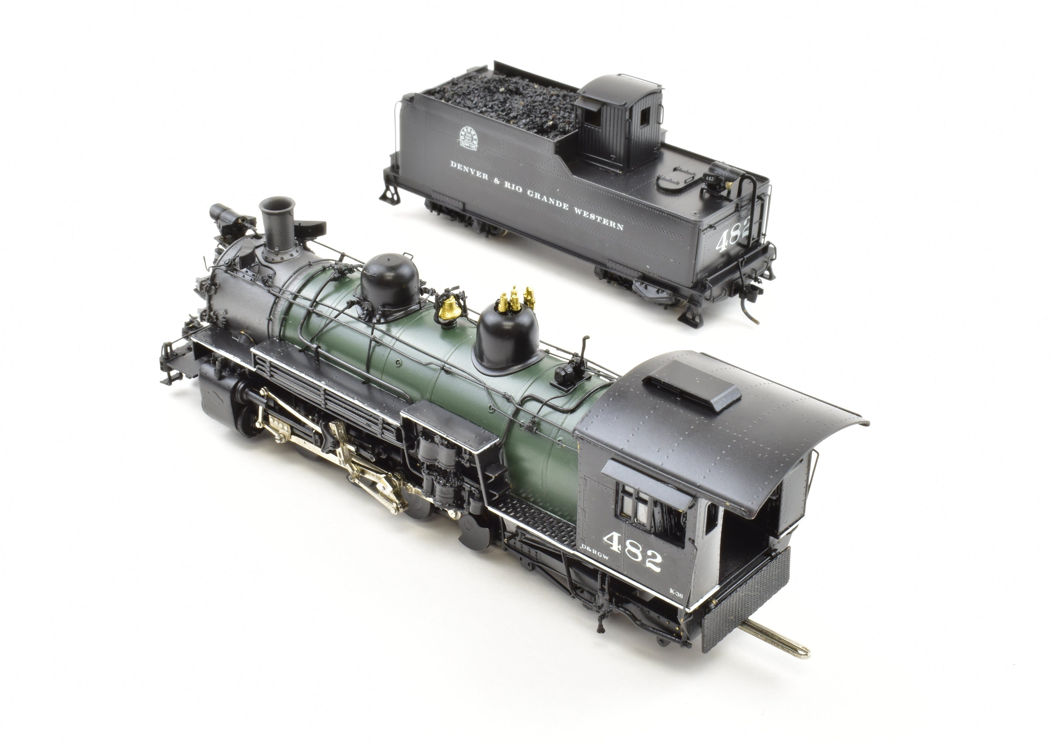 HOn3 Brass PFM Fujiyama - D&RGW Denver & Rio Grande Western K - 36 2 - 8 - 2 Pro Paint Locomotive #482