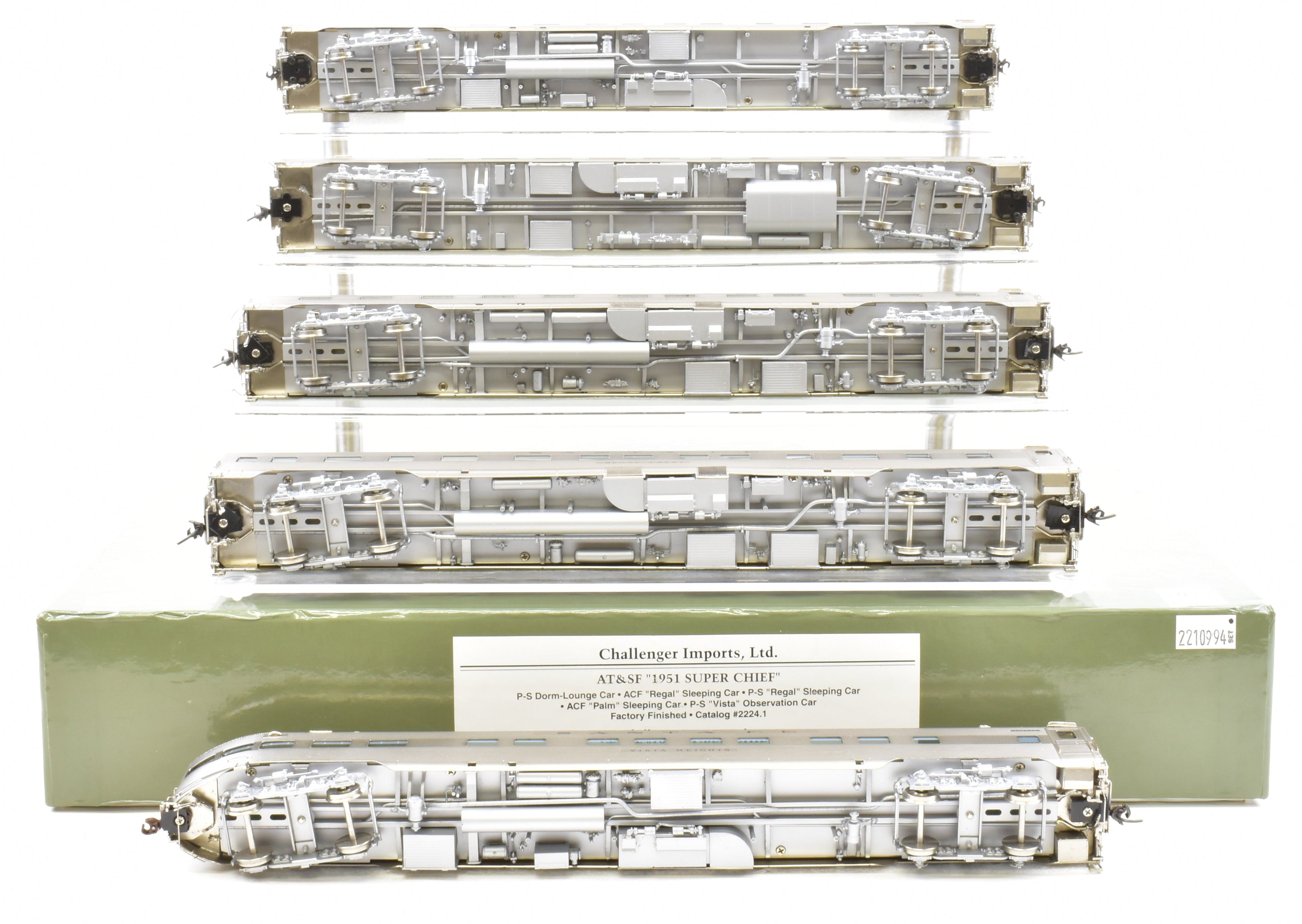 High - Quality HO Scale Brass Train Car Set - Challenger Imports ATSF - Santa Fe 1951 Super Chief 10 - Car Collection