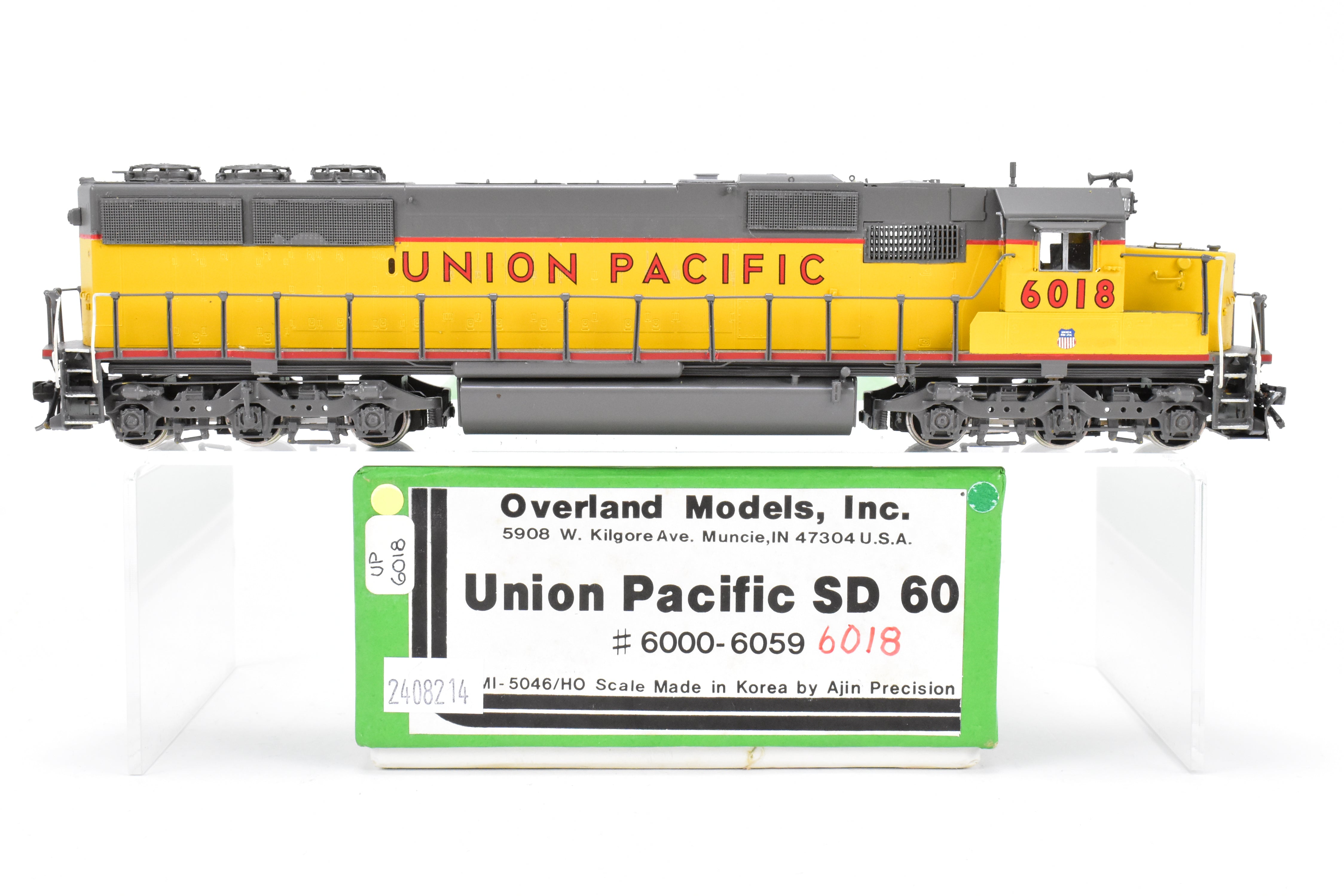 HO Scale Brass Union Pacific EMD SD60 Locomotive Model by Overland Models, Inc. Custom Painted as No. 6018