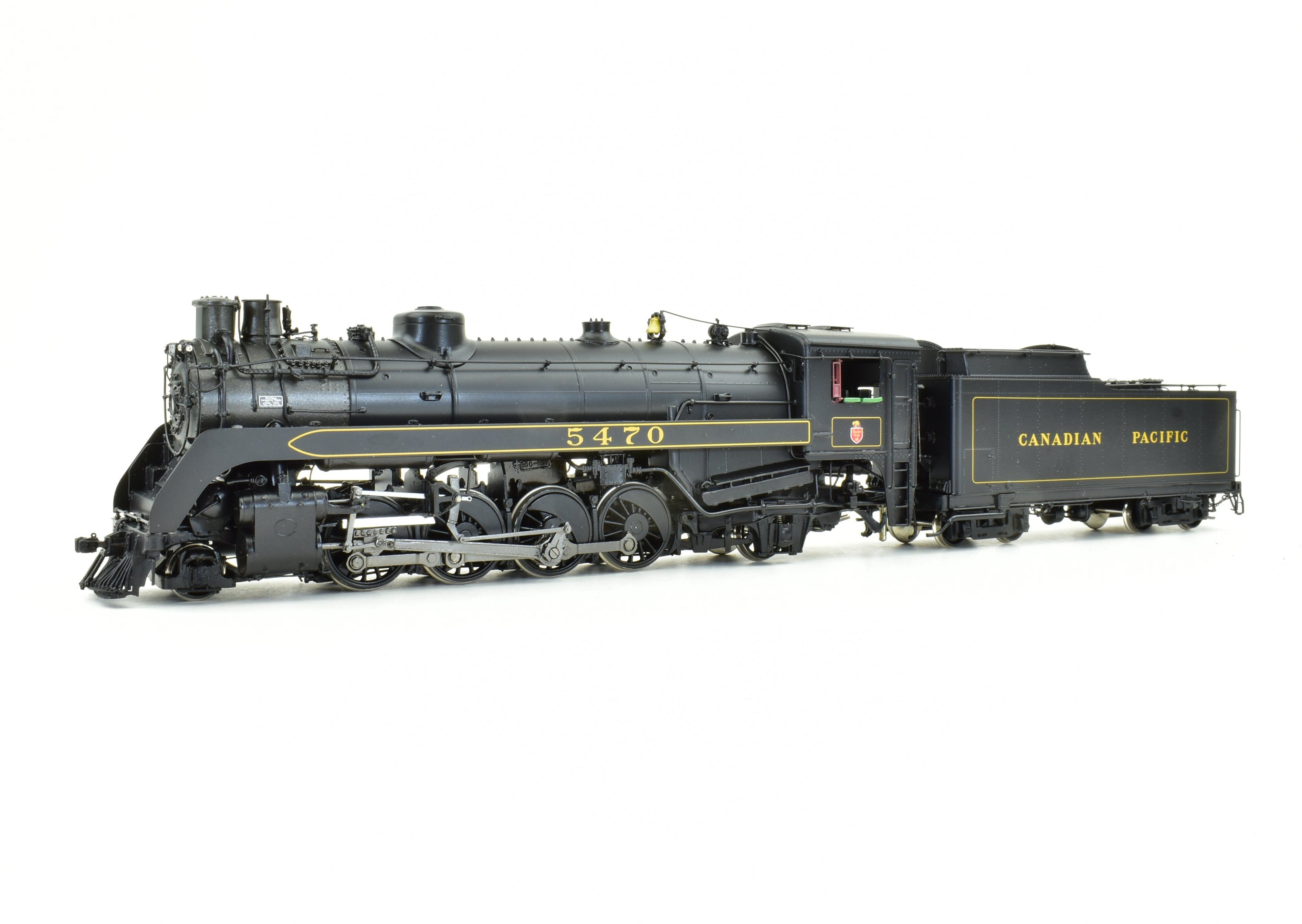 HO Scale Brass Model Train - Division Point CPR (Canadian Pacific Railway) Class P - 2k 2 - 8 - 2 Steam Locomotive #5470 with Front Pilot